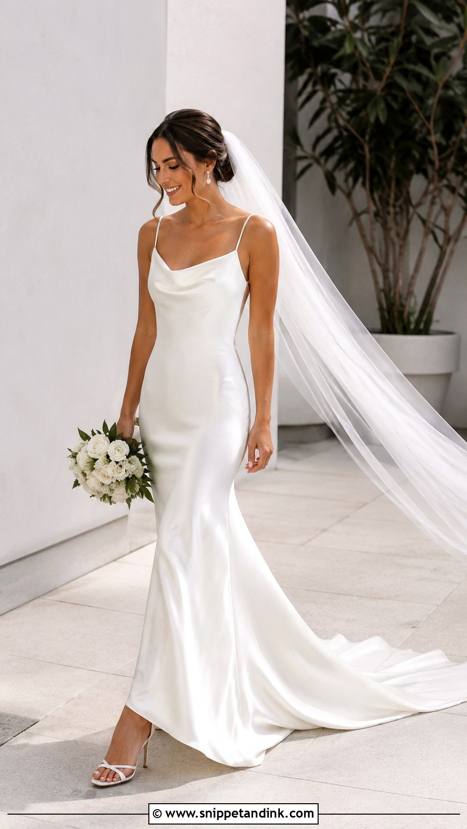 Minimalist Slip Train Dress - Snippet and Ink - 20 Bridal Train Dresses