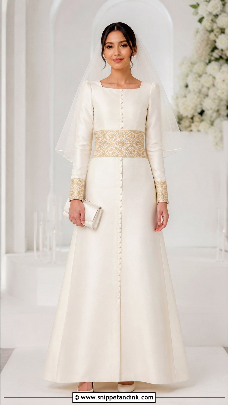Minimalist Songket Wedding Dress - Snippet and Ink - 20 Modern Songket Wedding Dress Ideas