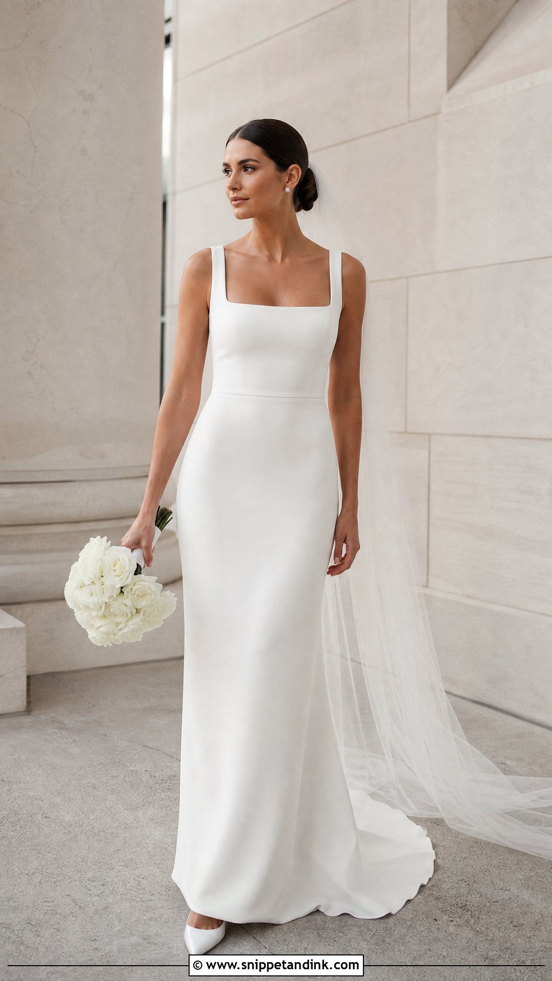 Minimalist Square Neck Wedding Dress - Snippet and Ink - 25 Wedding Dress Unique Ideas