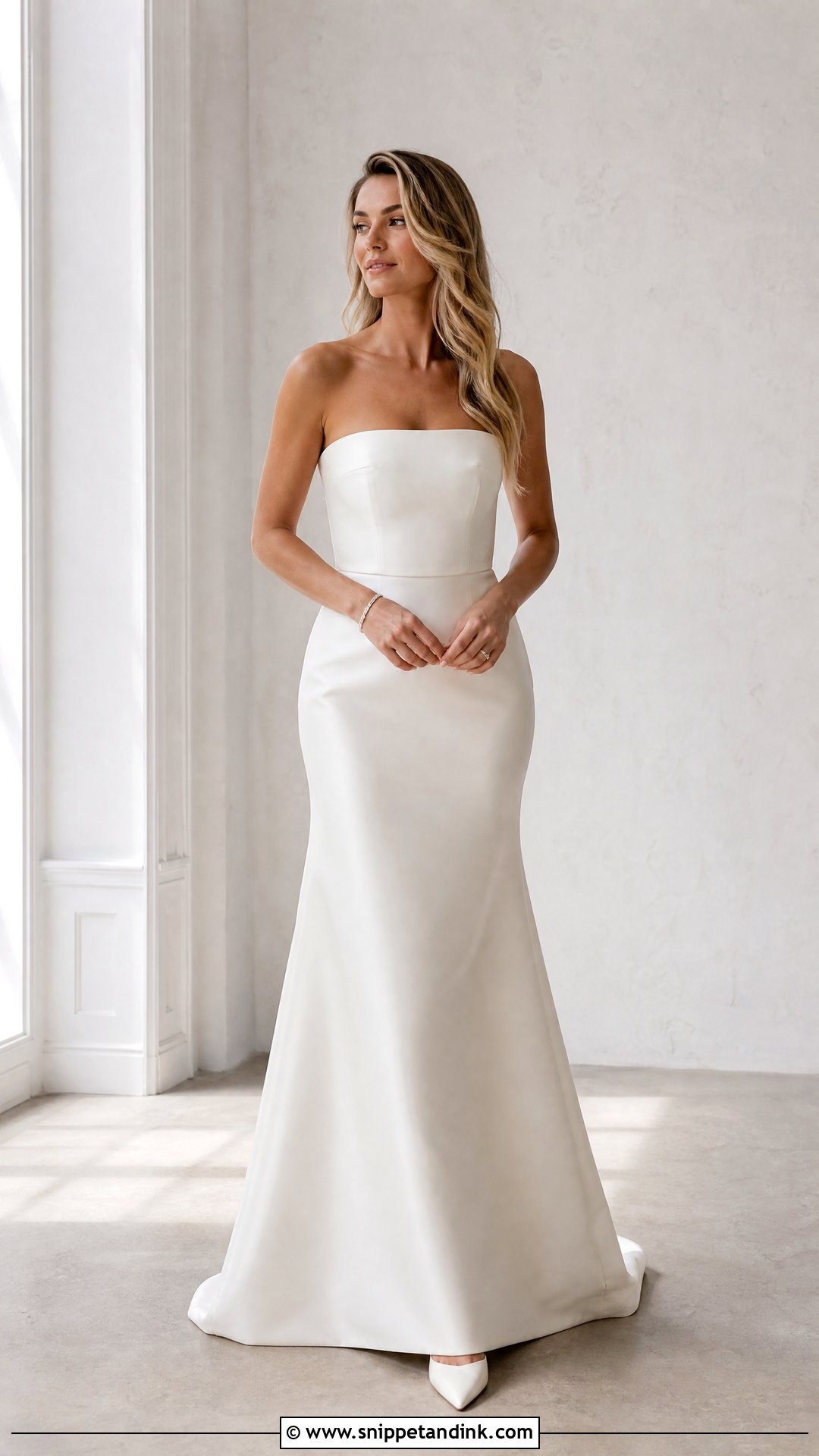 Minimalist Strapless Wedding Dress - Snippet and Ink - 25 Minimalistic Wedding Dress Ideas