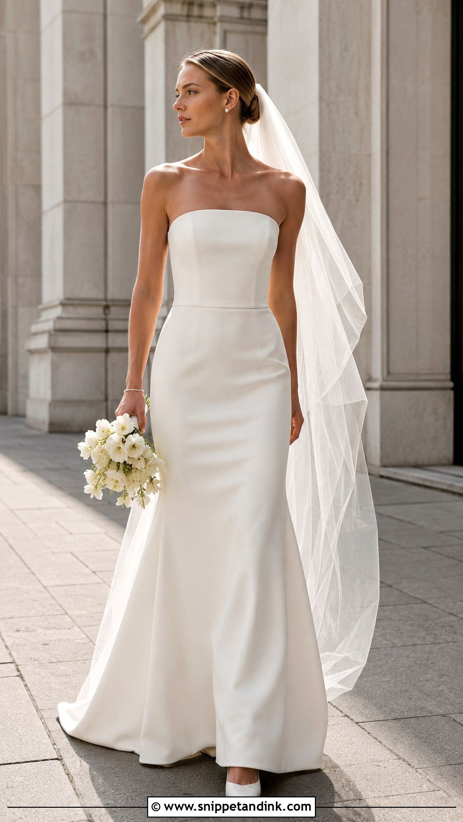 Minimalist Strapless Wedding Dress - Snippet and Ink - 25 Timeless Wedding Dresses