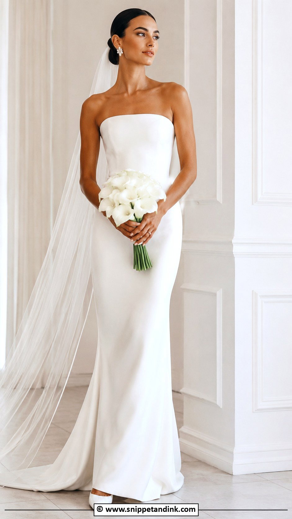 Minimalist Strapless Wedding Dress - Snippet and Ink - 30 Minimalist Wedding Dresses