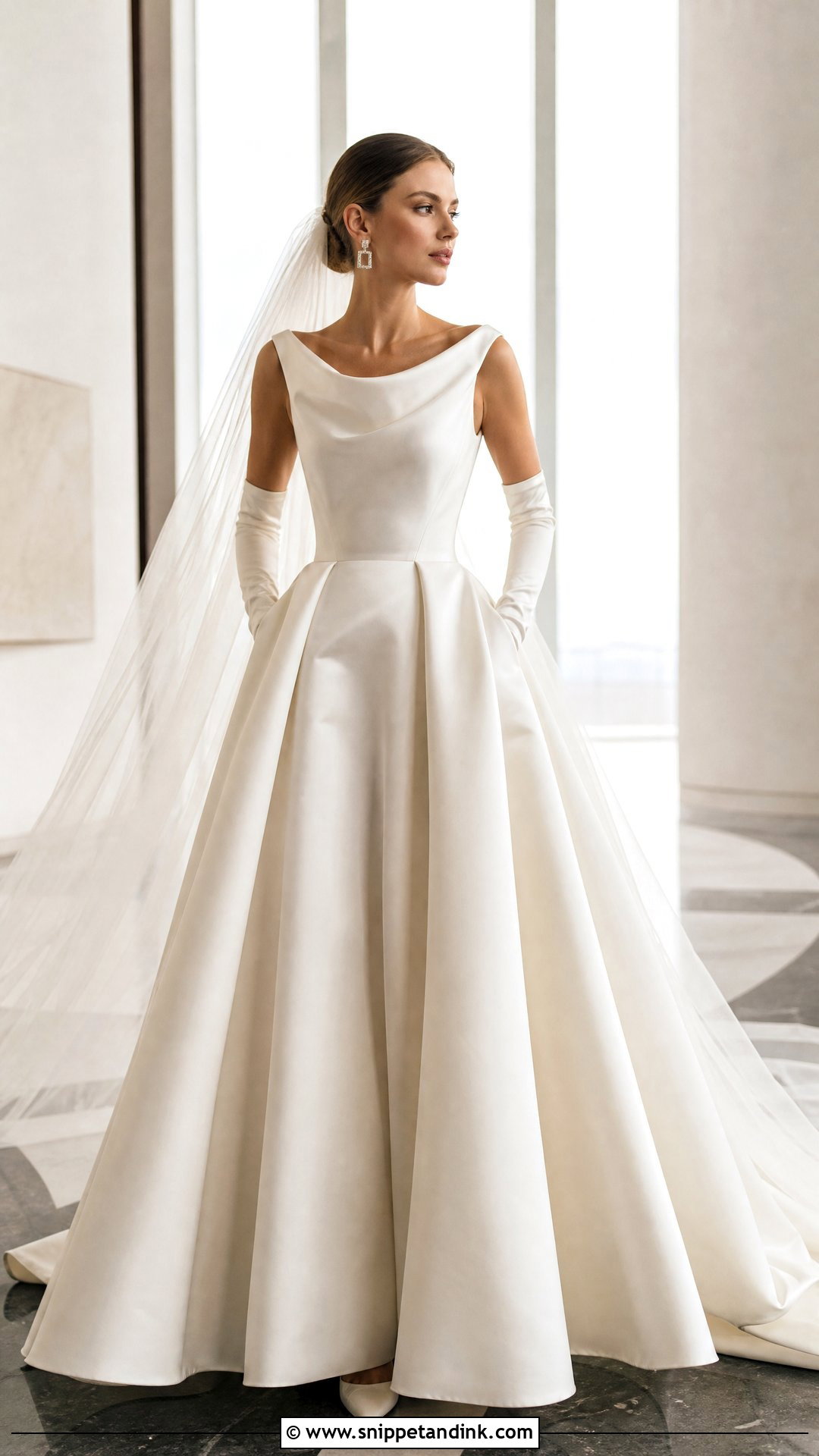Minimalist Structured Satin Ball Gown Wedding Dress - Snippet and Ink - 20 Big Wedding Dresses Ball Gown