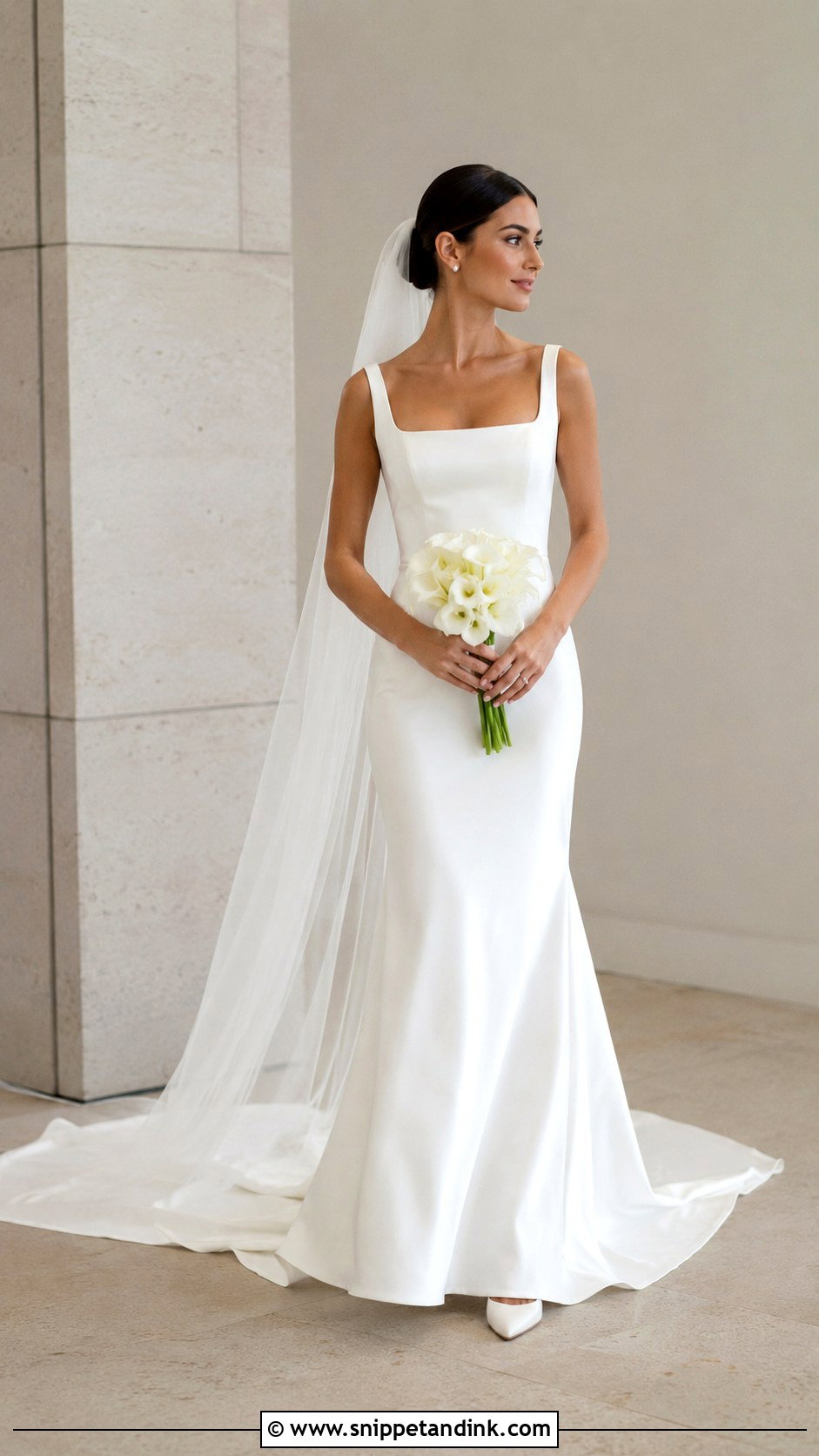 Minimalist Train Wedding Dress - Snippet and Ink - 25 Wedding Dress Train Ideas