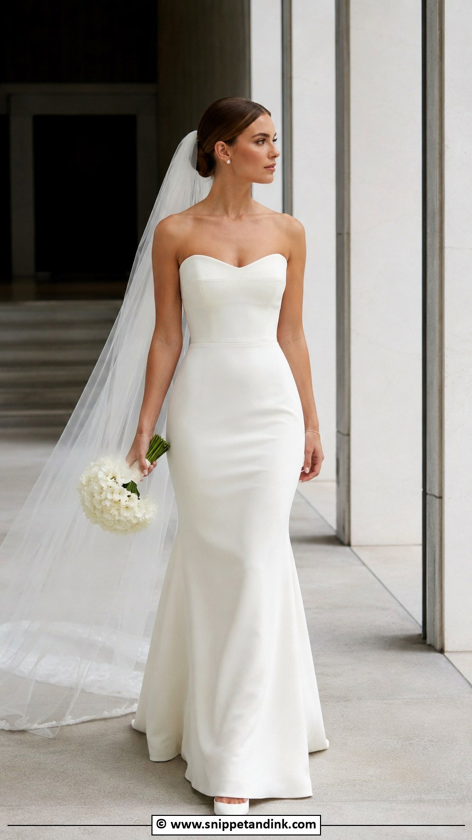 Minimalist Trumpet Wedding Dress - Snippet and Ink - 30 Trumpet Wedding Dress Ideas