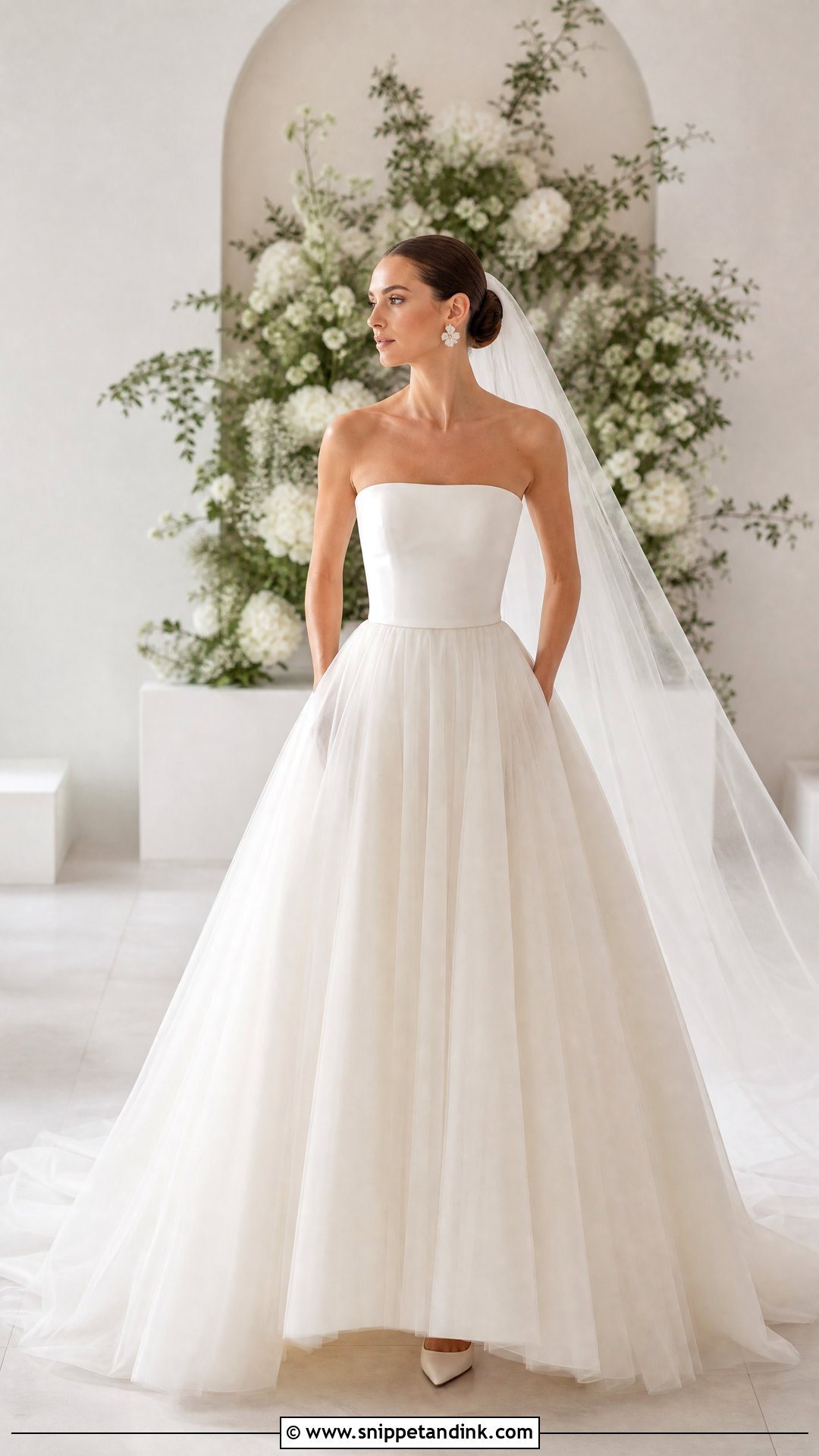 Minimalist Tulle Ball Gown Wedding Dress - Snippet and Ink - 20 Tulle Ball Gown Wedding Dress Ideas