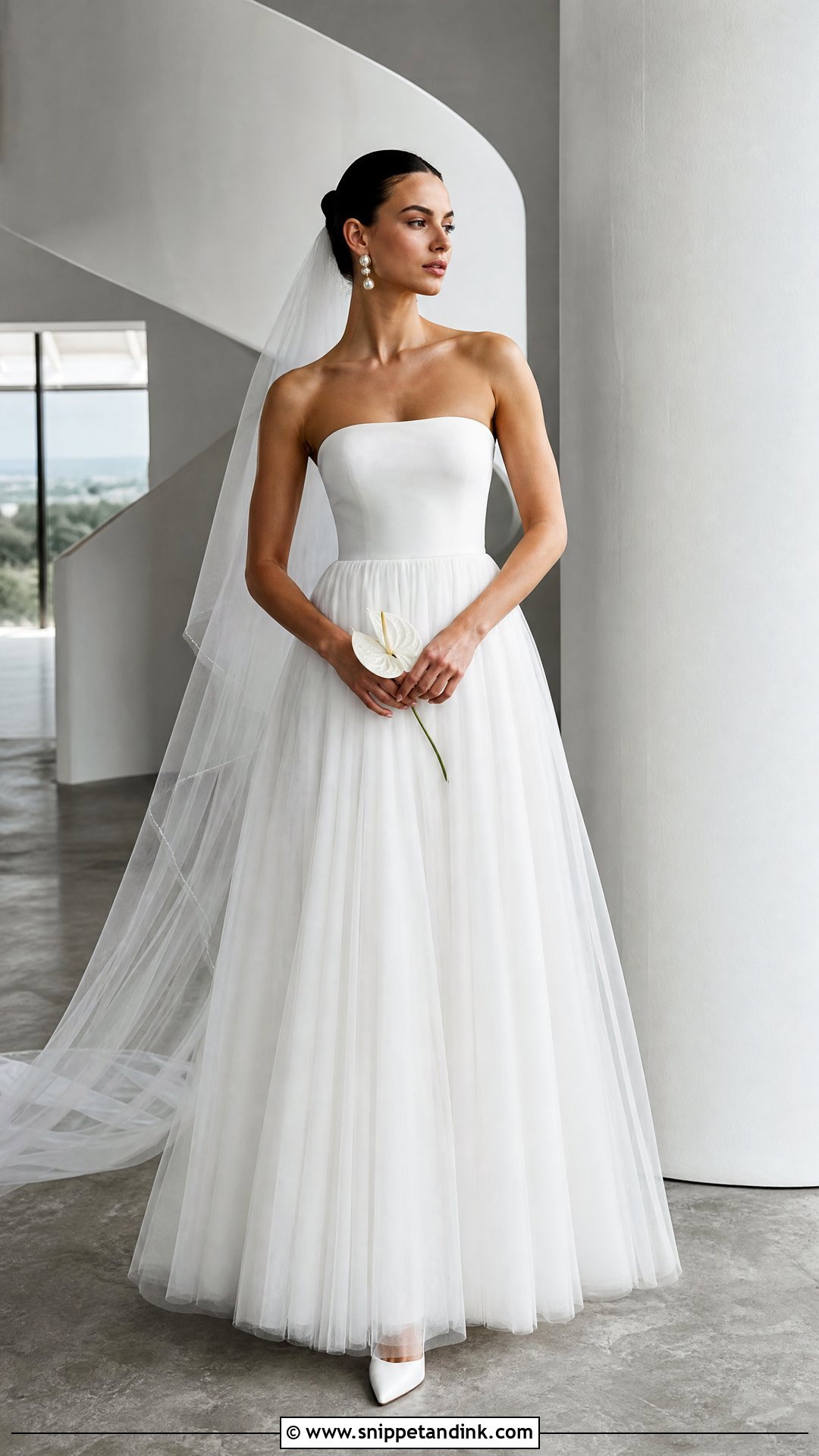 Minimalist Tulle Wedding Dress - Snippet and Ink - 20 Tulle Wedding Dresses