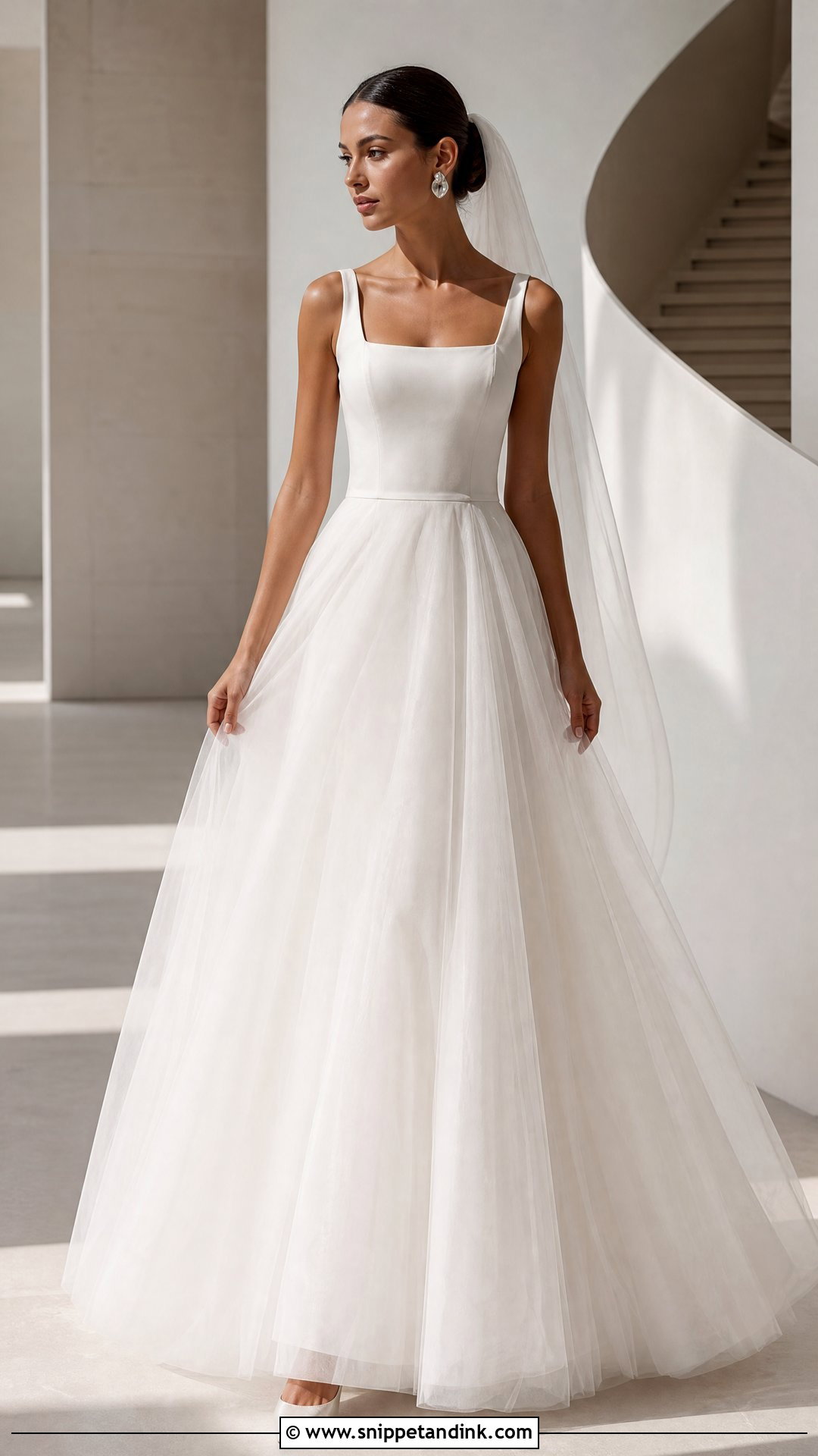 Minimalist Tulle Wedding Gown - Snippet and Ink - 25 Tulle Wedding Gown Ideas