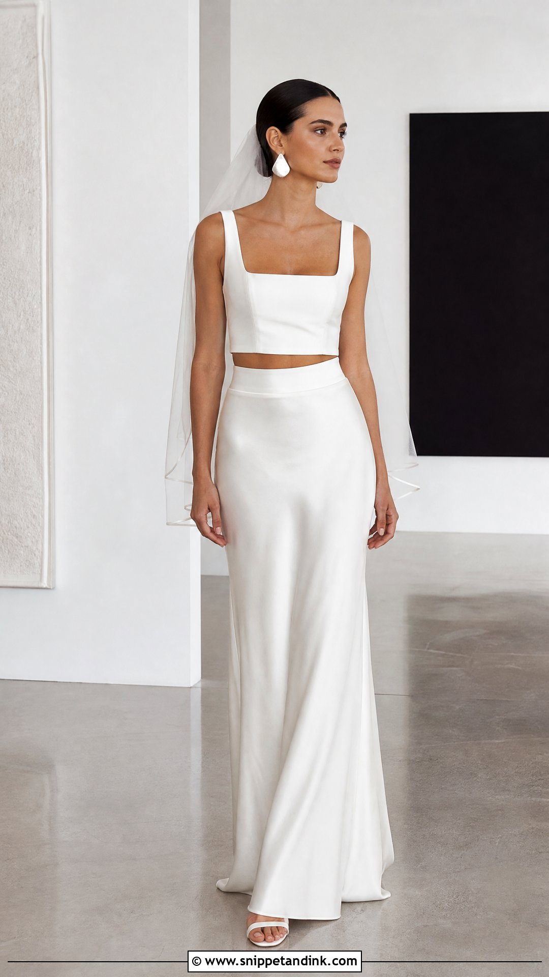 Minimalist Two Piece Wedding Dress - Snippet and Ink - 20 Two Part Wedding Dress Ideas