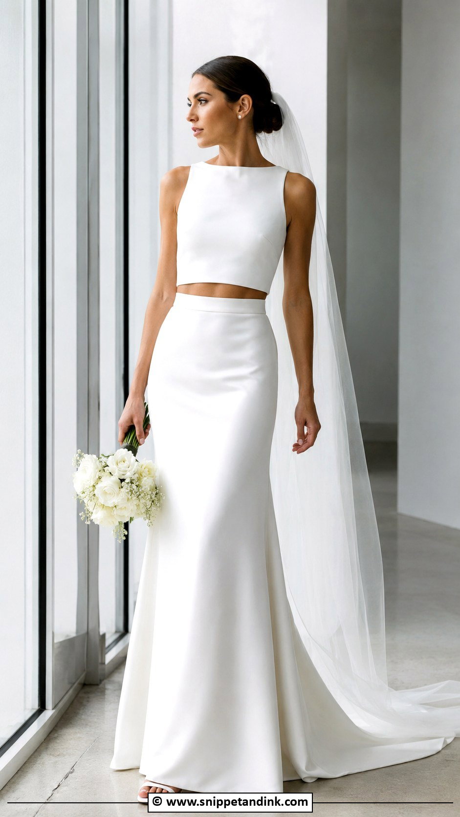 Minimalist Two Piece Wedding Dress - Snippet and Ink - 30 Minimalist Wedding Dresses