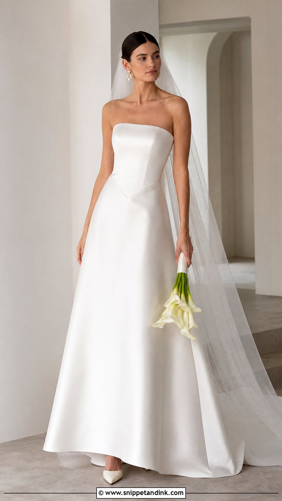 Minimalist V Waist Wedding Dress - Snippet and Ink - 25 V Waist Wedding Dress Ideas