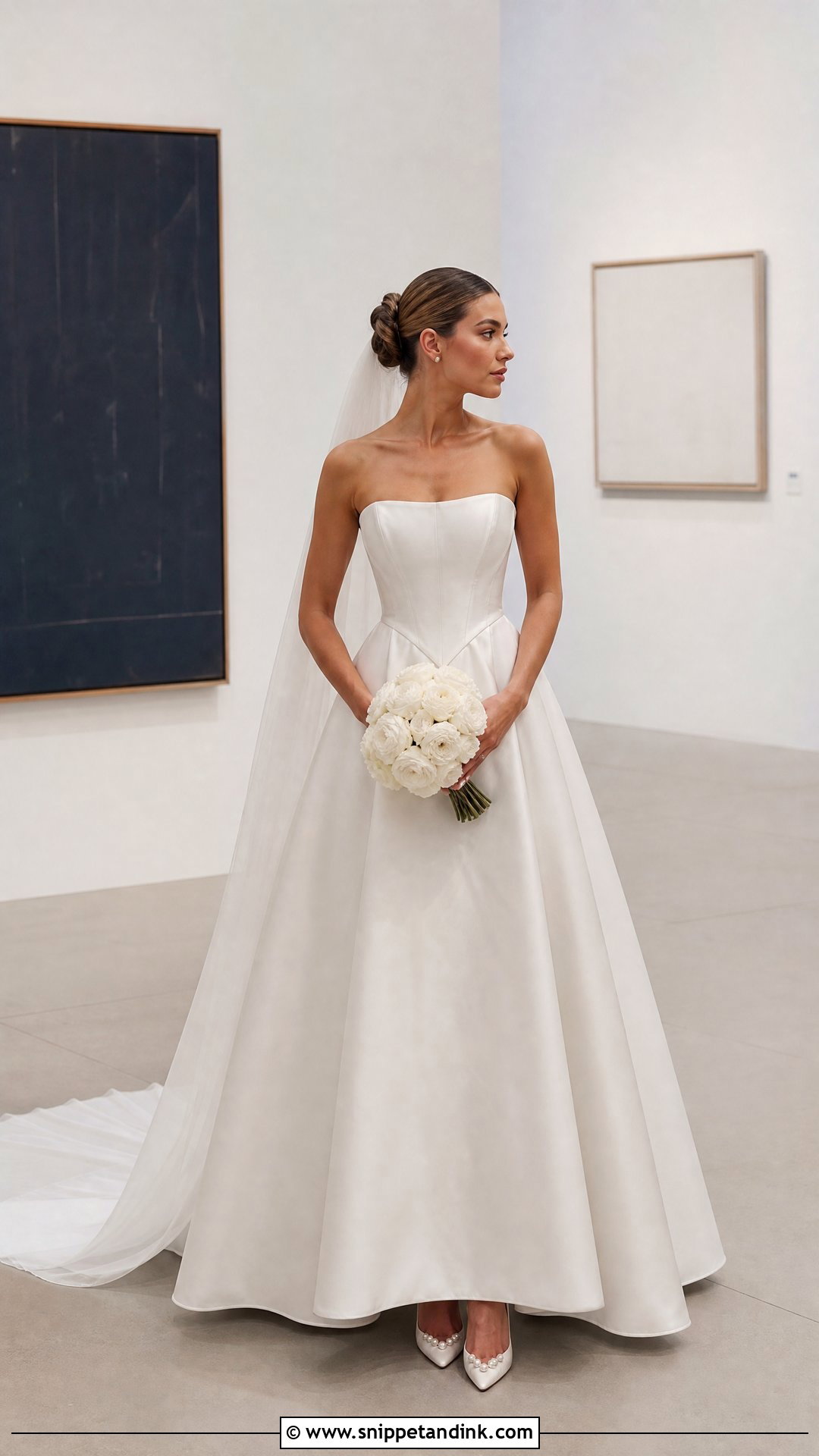 Minimalist Vintage Basque Waist Wedding Dress - Snippet and Ink - 20 Vintage Basque Waist Wedding Dress Ideas