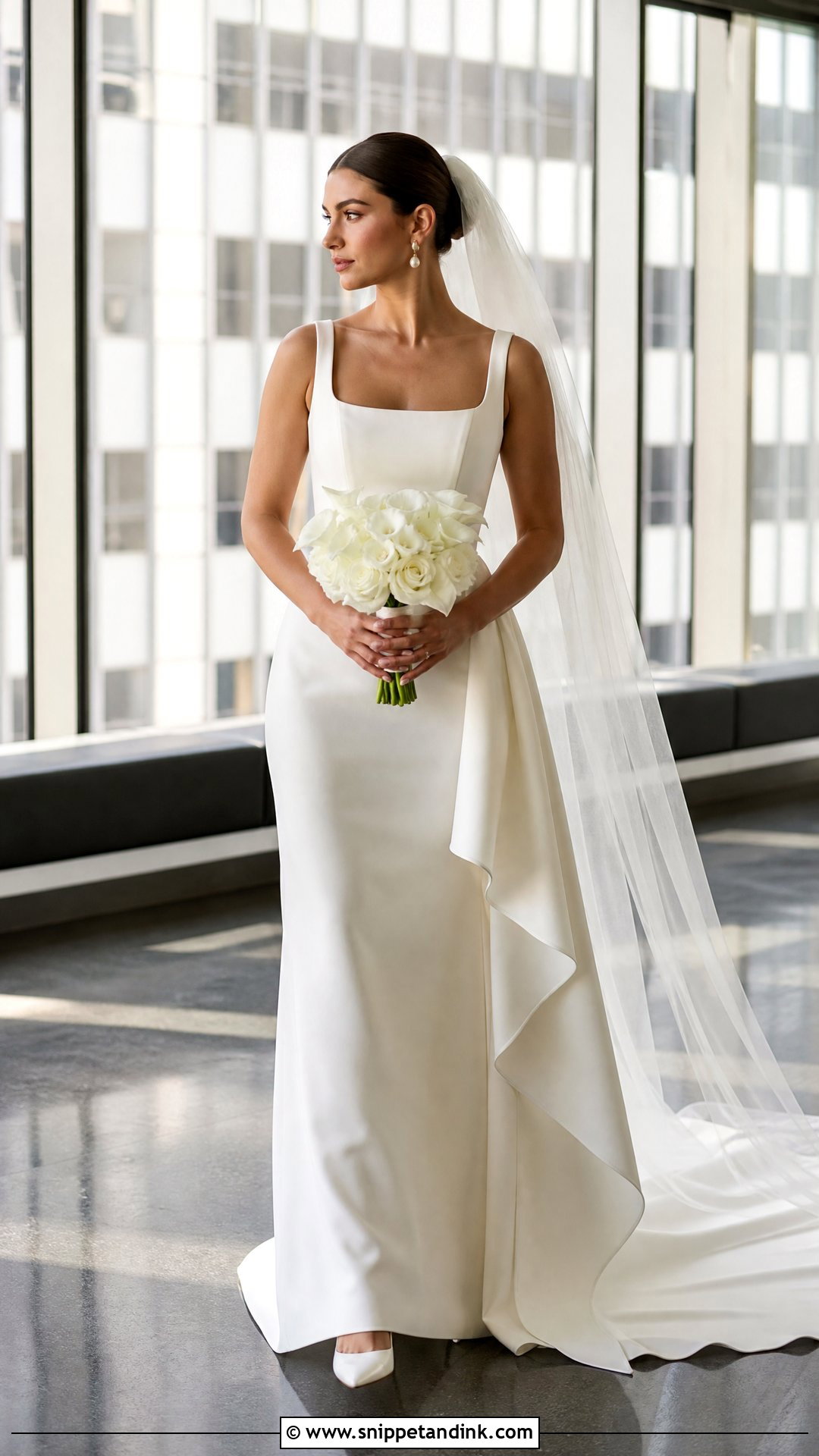 Minimalist Waterfall Wedding Dress - Snippet and Ink - 20 Waterfall Wedding Dress Ideas