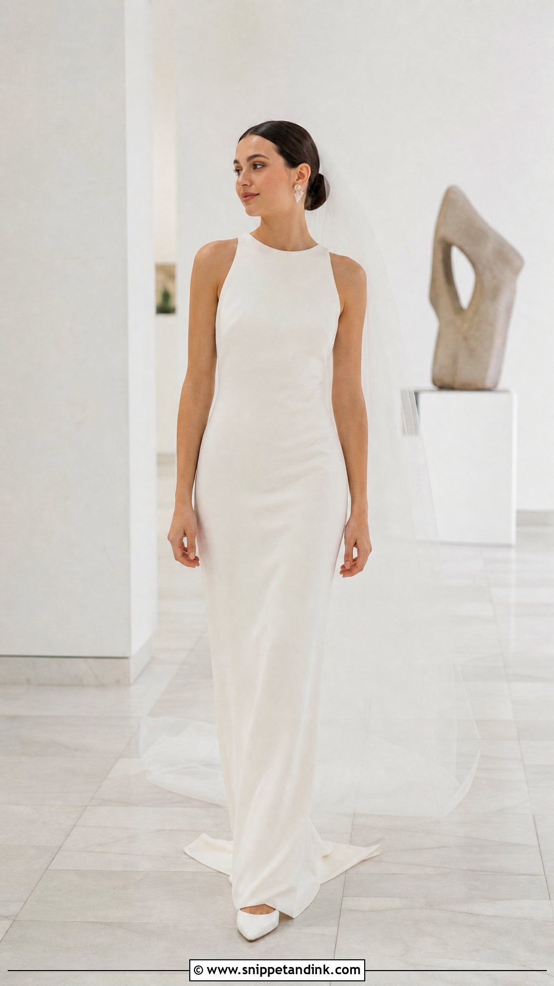 Minimalist Wedding Column Dress - Snippet and Ink - 20 Wedding Wardrobe Ideas