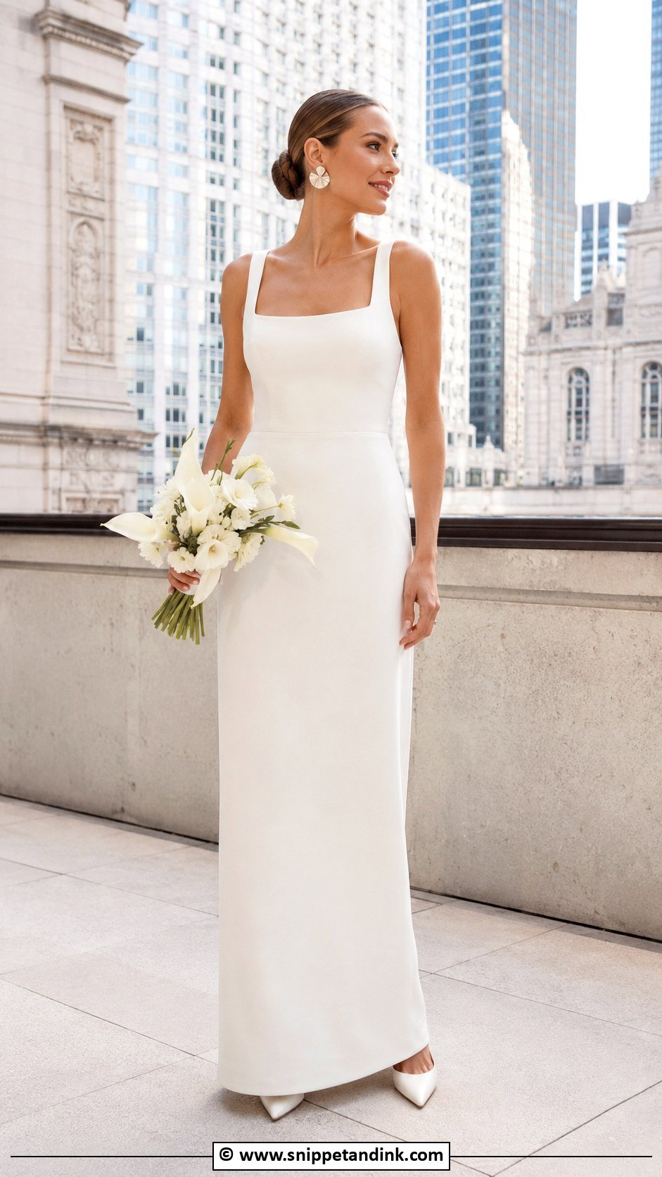 Minimalist Wedding Dress For City Wedding - Snippet and Ink - 30 Destination Wedding Dress Ideas
