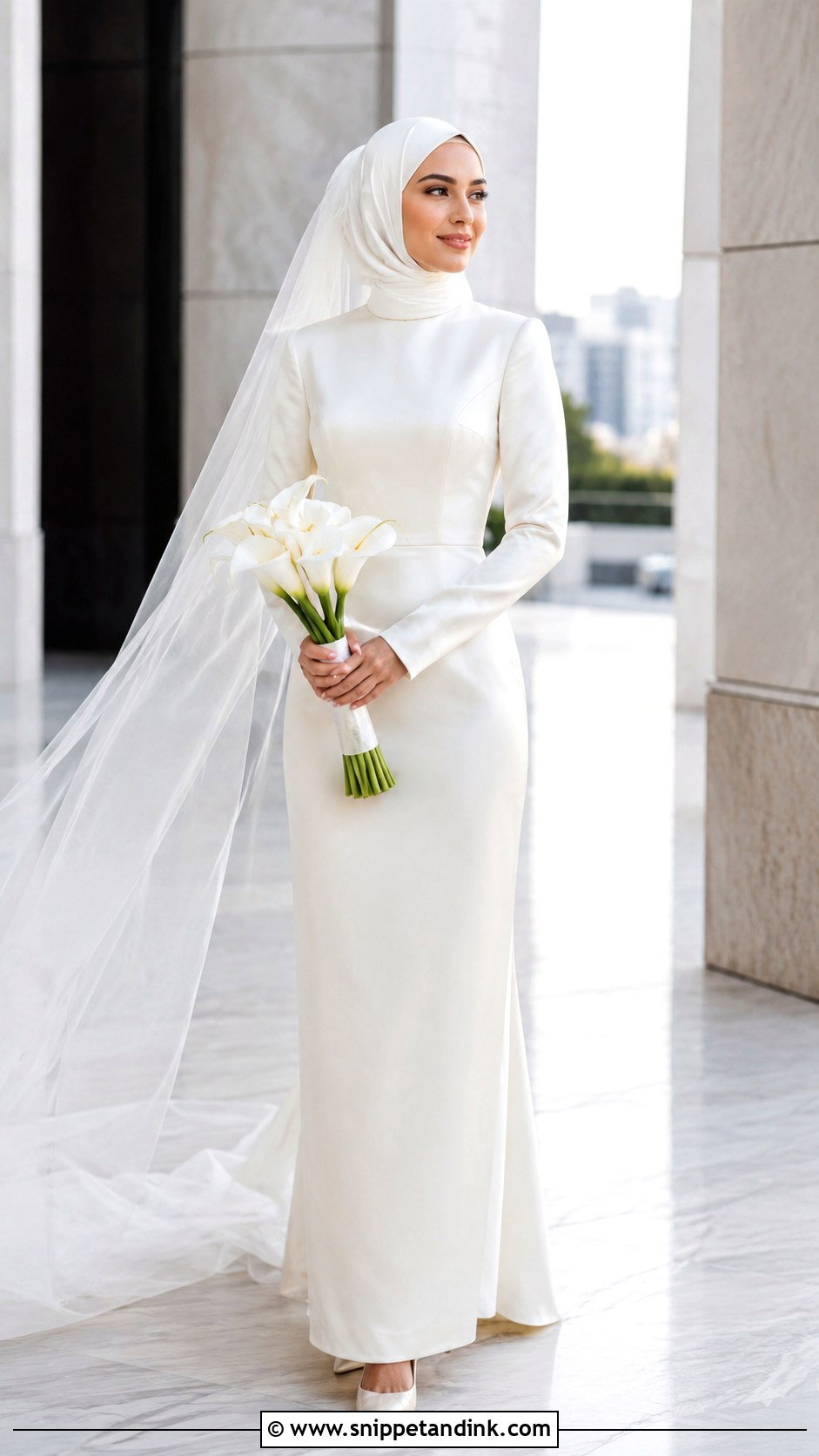 Minimalist Wedding Dress Hijab - Snippet and Ink - 35 Wedding Dress Hijab Ideas
