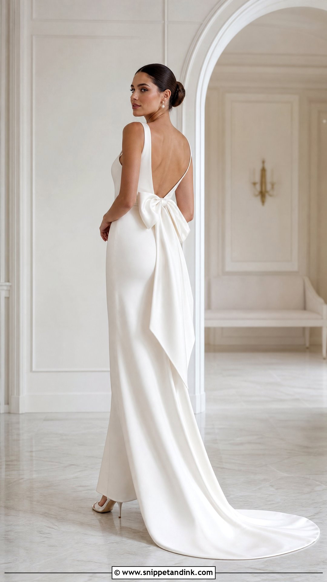 Minimalist Wedding Dress With Bow - Snippet and Ink - 25 Minimalistic Wedding Dress Ideas