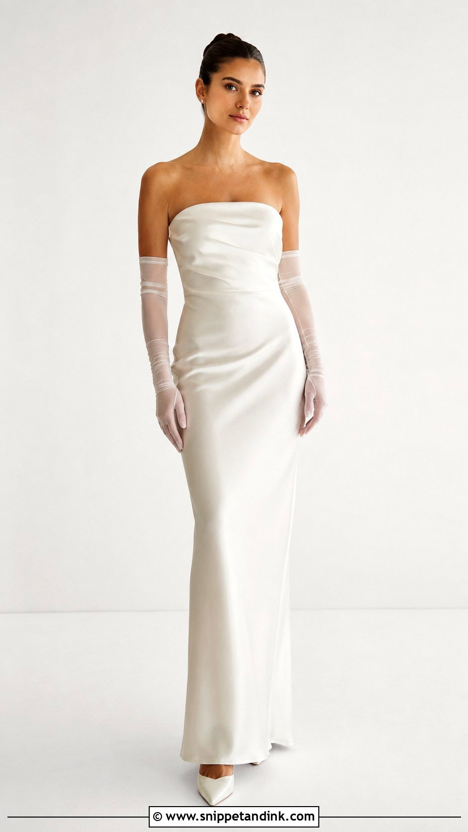 Minimalist Wedding Dress With Gloves - Snippet and Ink - 25 Classic Minimalist Wedding Dress Ideas