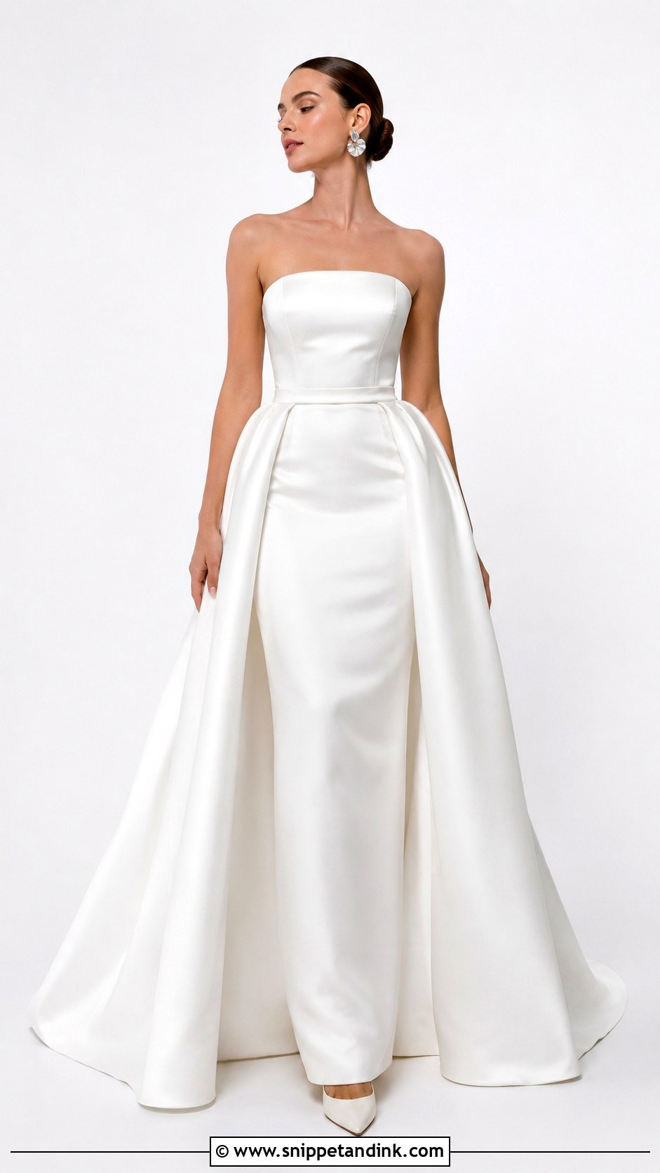 Minimalist Wedding Dress With Overskirt - Snippet and Ink - 25 Overskirt Wedding Dress Ideas