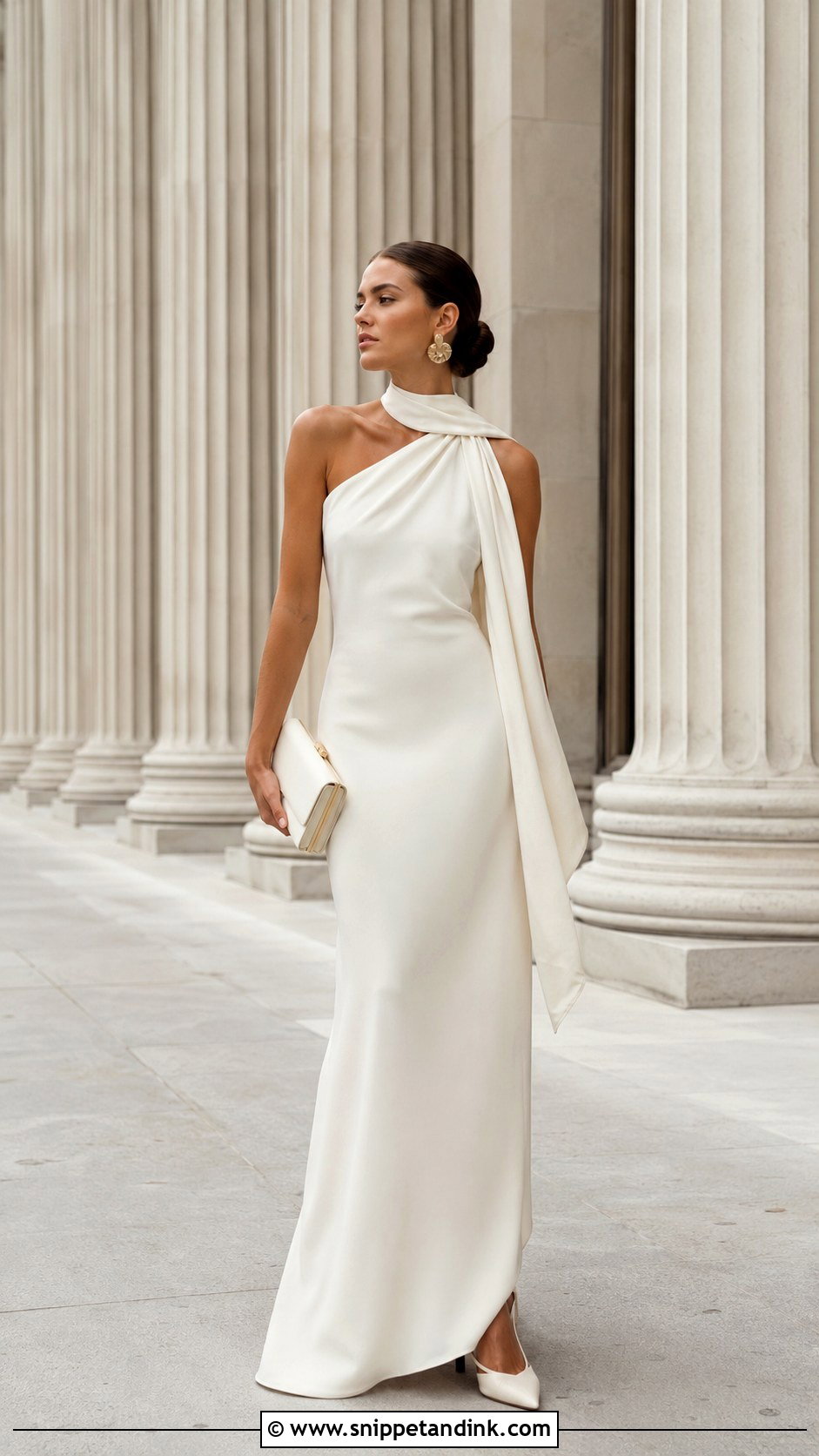 Minimalist Wedding Dress With Silk Scarf - Snippet and Ink - 30 Wedding Dress with Scarf Ideas