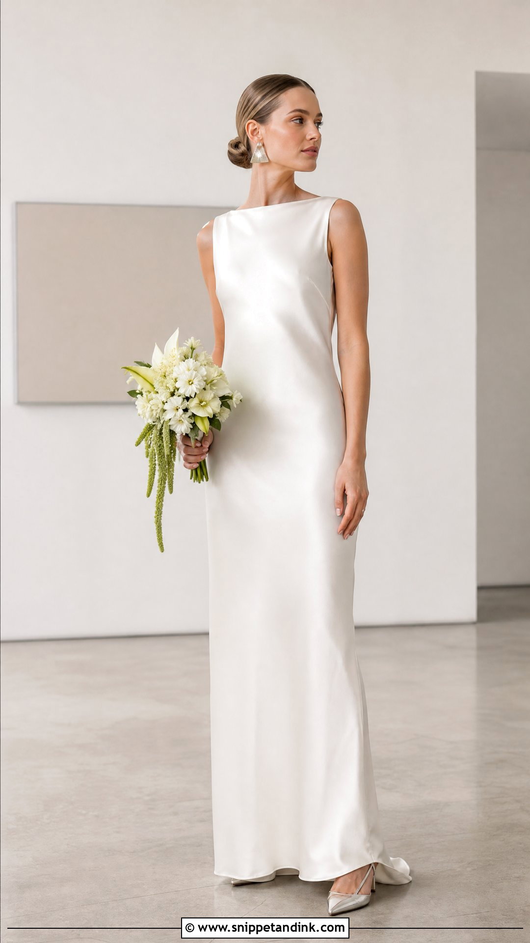 Minimalist Wedding Dress With Slingback Heels - Snippet and Ink - 25 Wedding Footwear Ideas