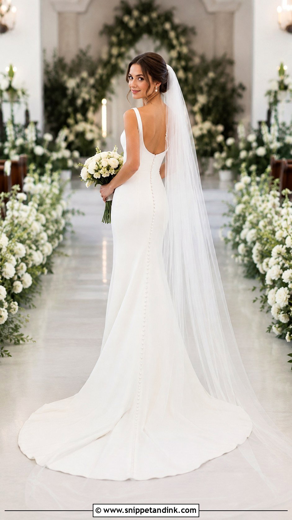Minimalist Wedding Dress With Train - Snippet and Ink - 25 Classic Minimalist Wedding Dress Ideas