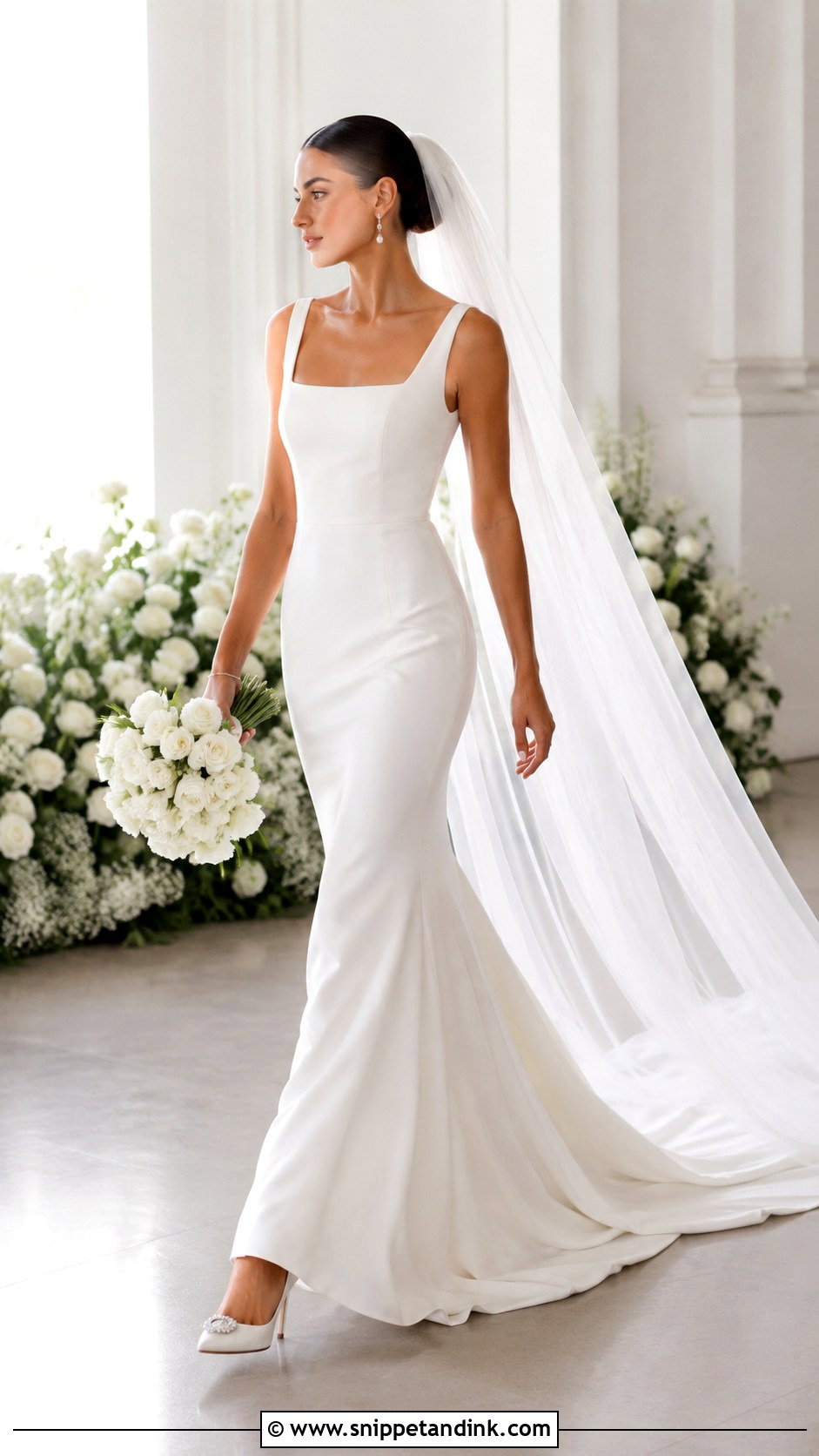 Minimalist Wedding Dress With Train - Snippet and Ink - 30 Elegant Minimalist Wedding Dress Ideas