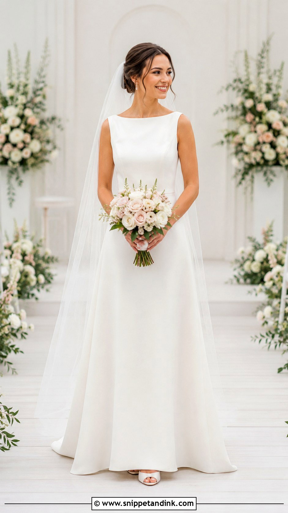 Minimalist Wedding Dress With Veil - Snippet and Ink - 30 Elegant Minimalist Wedding Dress Ideas
