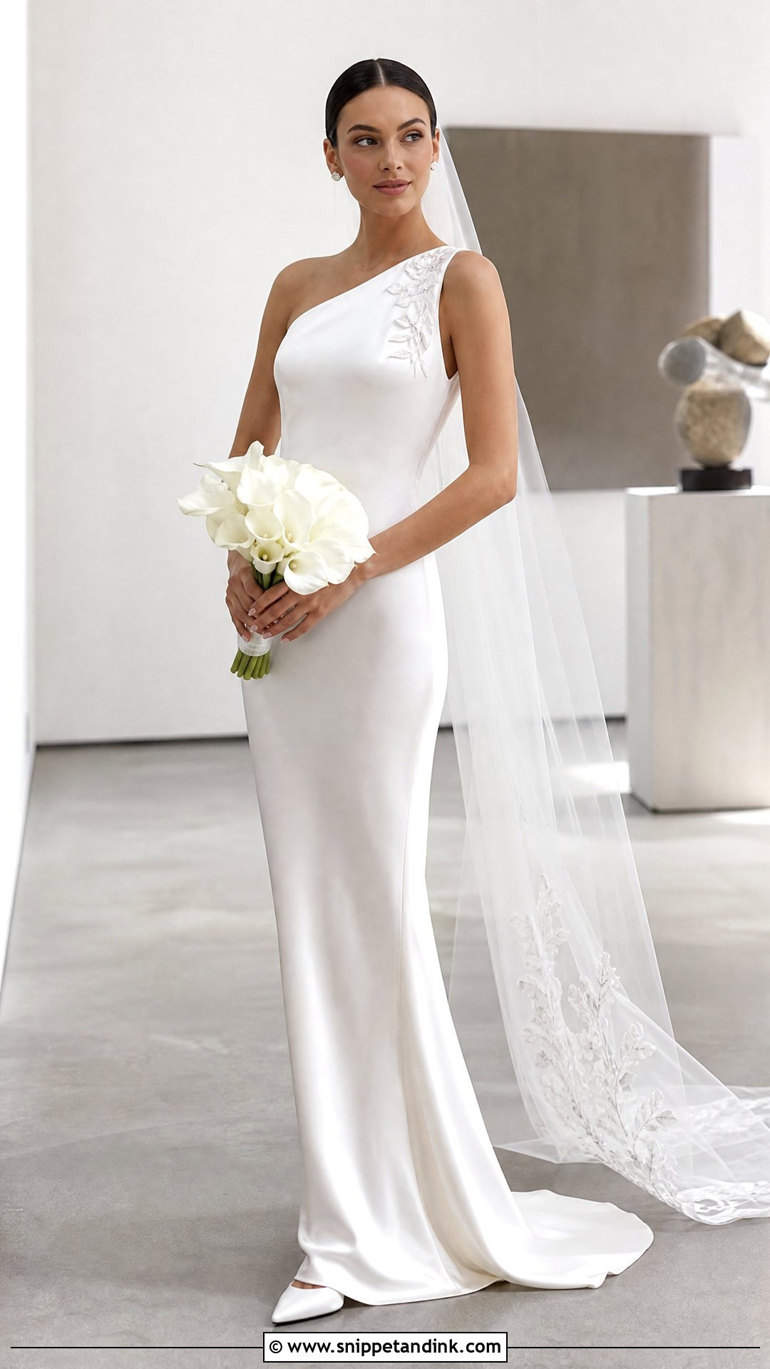 Minimalist Wedding Dress with Flower Embroidery - Snippet and Ink - 20 Wedding Dress with Flower Embroidery Ideas