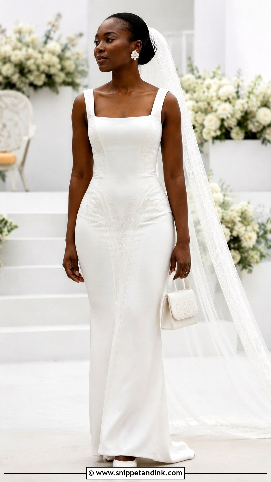 Minimalist White African Wedding Dress - Snippet and Ink - 20 Modern African Wedding Dresses