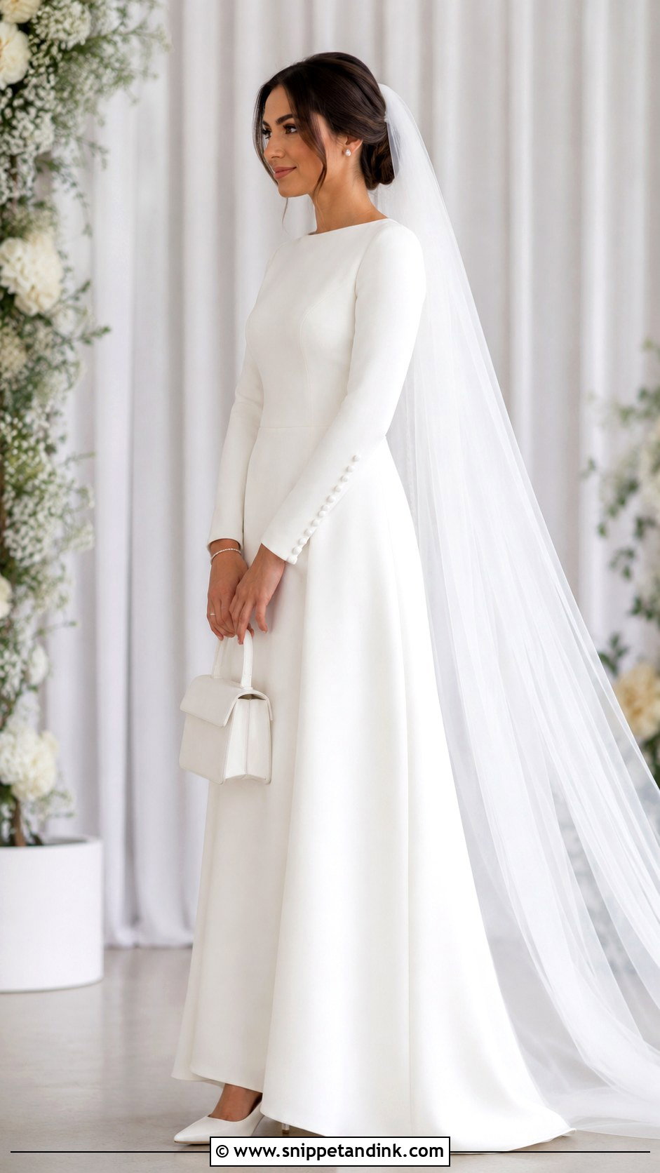 Minimalist White Nikah Dress - Snippet and Ink - 20 Dress for Nikah Ideas