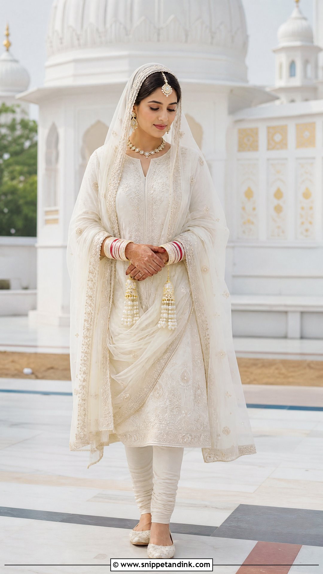 Minimalist White Sikh Bride - Snippet and Ink - 20 Minimalist Indian Bride Ideas