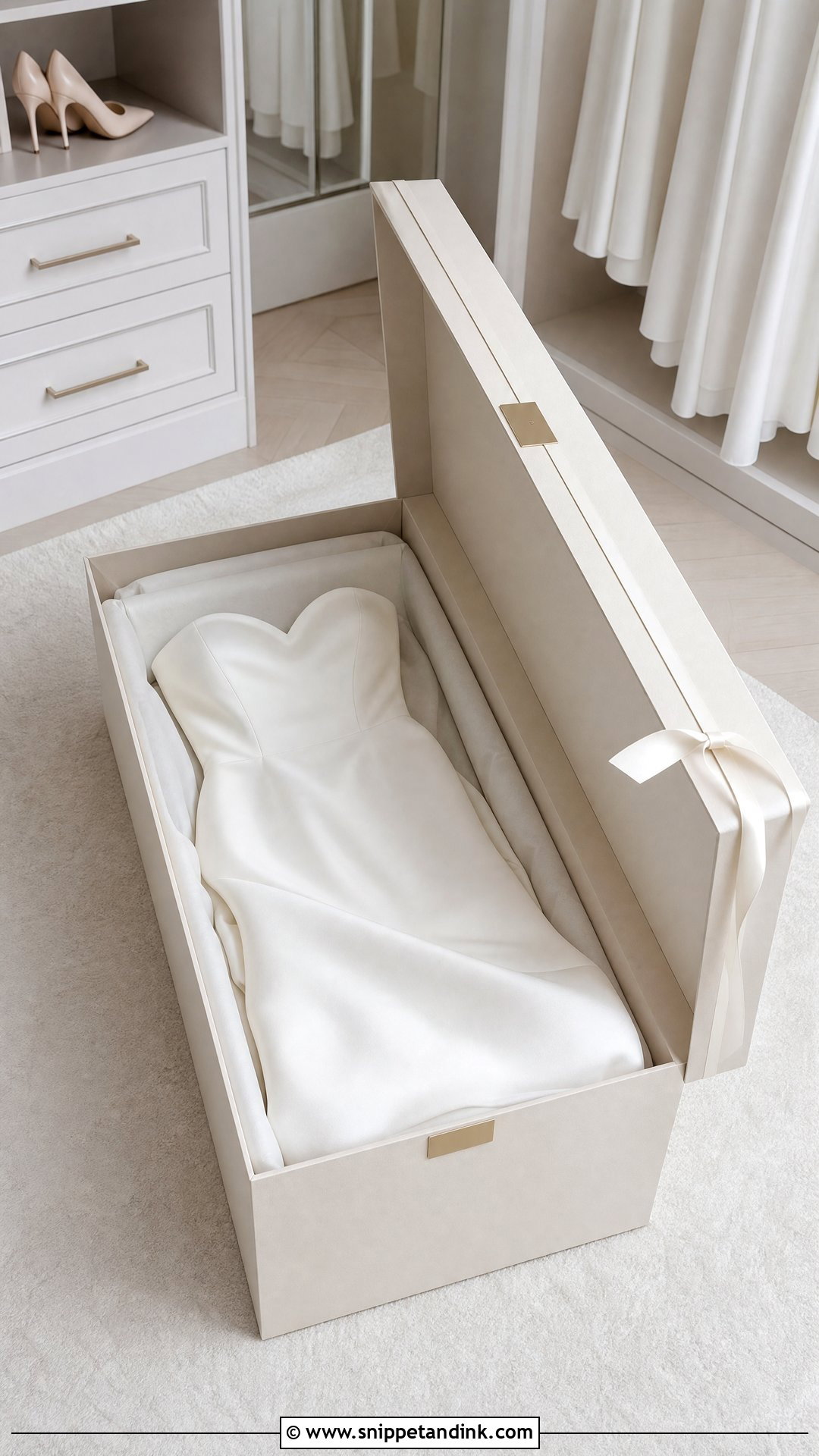 Minimalist White Wedding Dress Box - Snippet and Ink - 20 Wedding Dress Box Ideas
