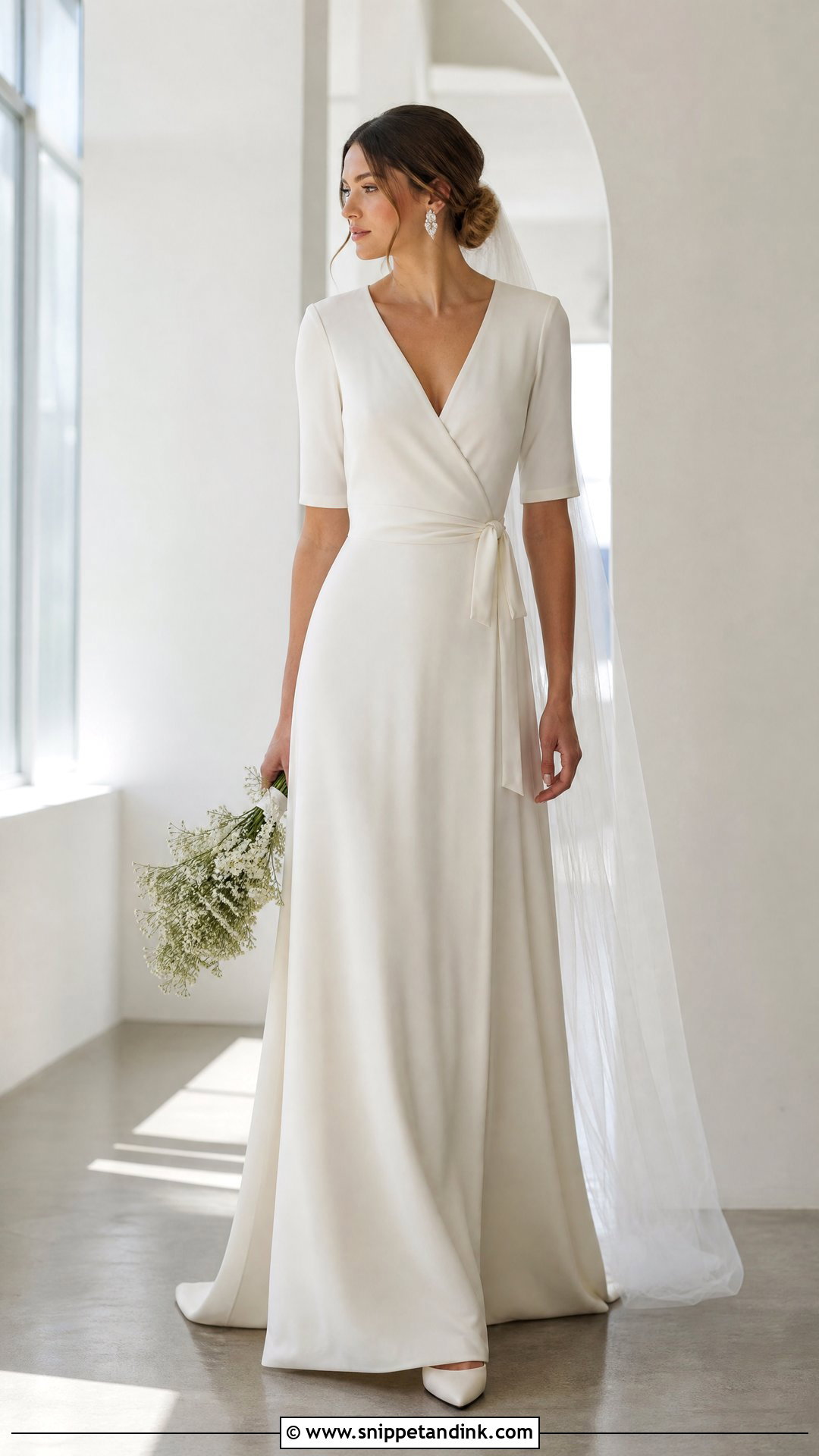 Minimalist Wrap Wedding Dress - Snippet and Ink - 20 Minimalist Bride Dress Ideas
