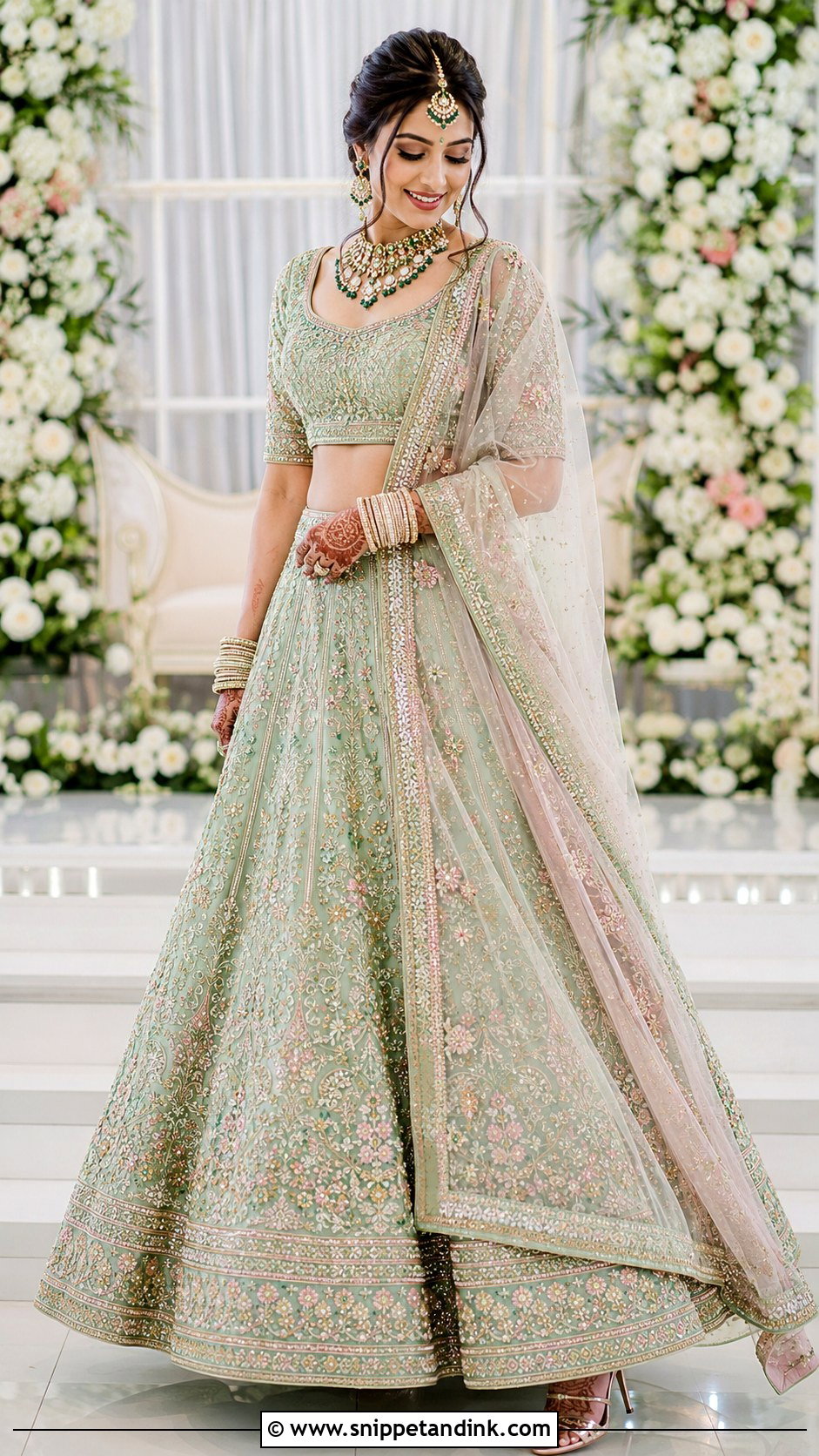 Mint Barat Lehenga - Snippet and Ink - 25 Barat Dresses