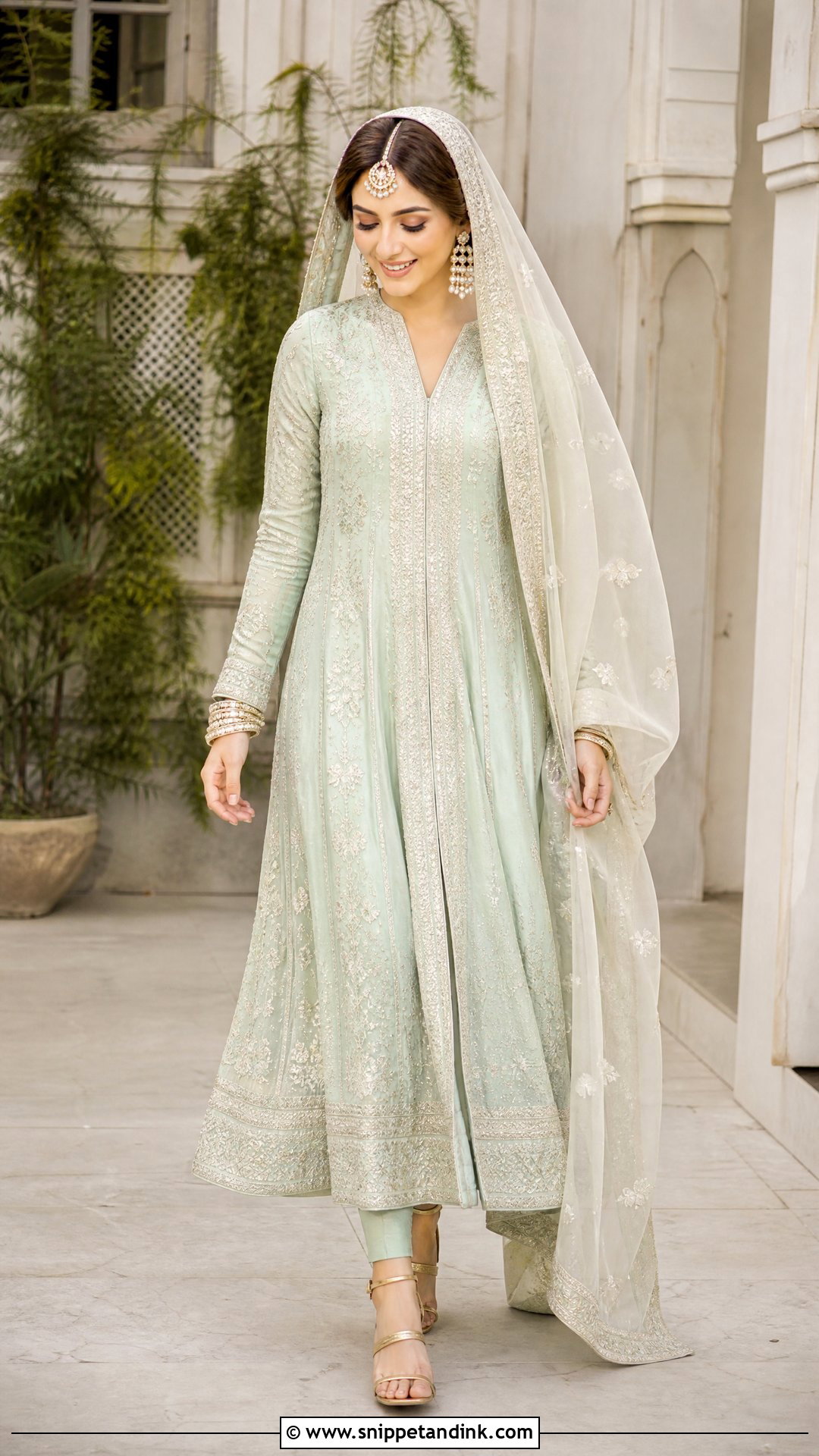 Mint Green Anarkali Nikah Dress - Snippet and Ink - 20 Pakistani Nikah Dress Ideas