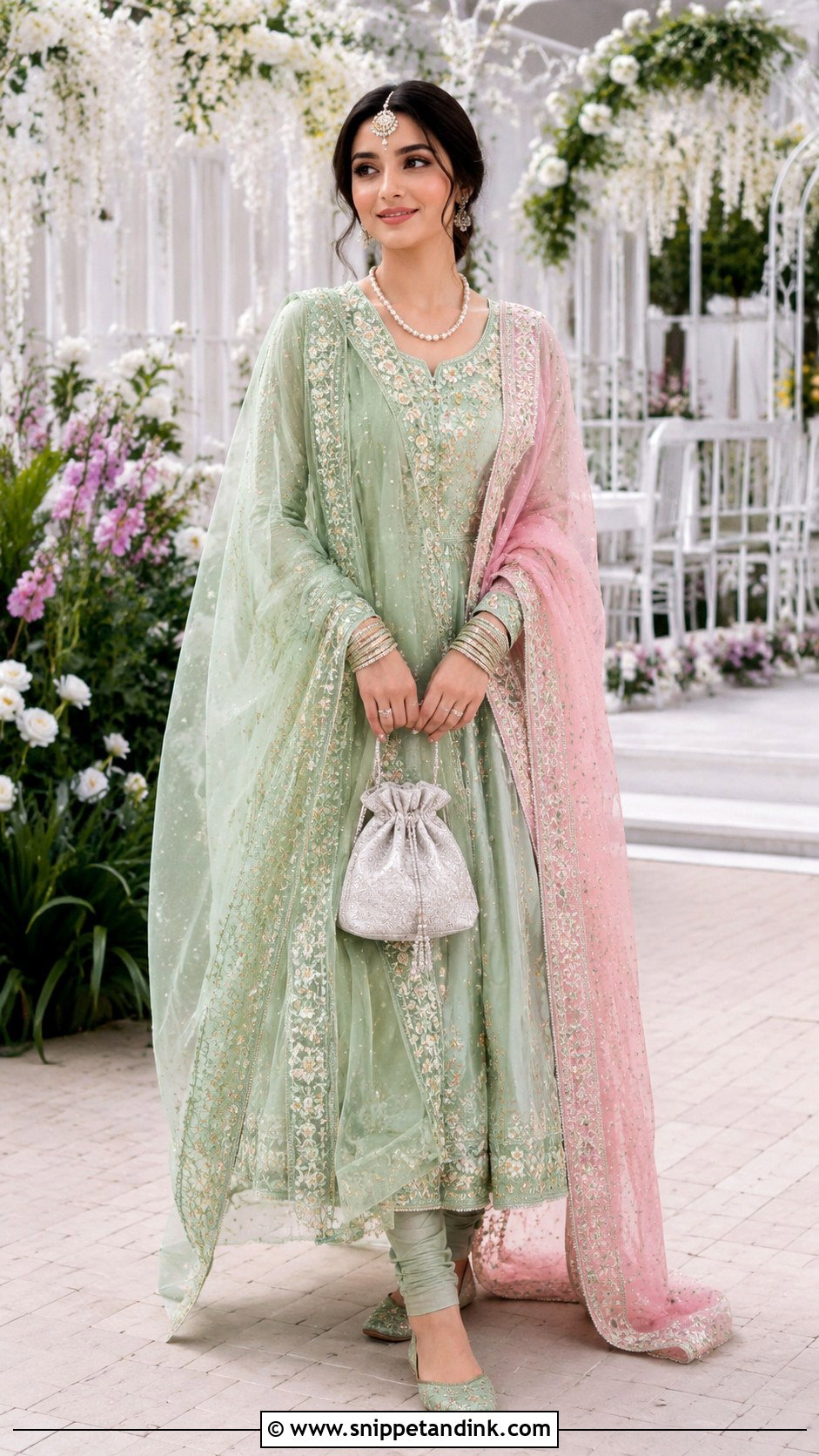 Mint Green Bridal Punjabi Anarkali Suit - Snippet and Ink - 20 Bridal Punjabi Suits Wedding Outfits