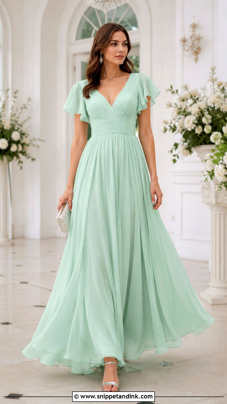 Mint Green Chiffon Ball Gown - Snippet and Ink - 20 Green Ball Gown Dress Ideas