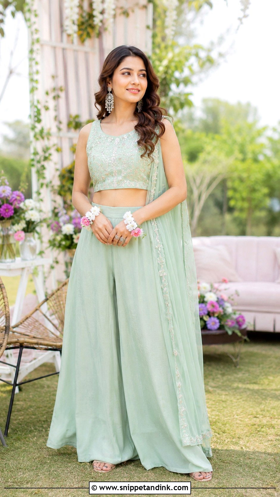 Mint Green Co Ord Set for Mehendi Function - Snippet and Ink - 25 Outfit for Mehendi Function Ideas