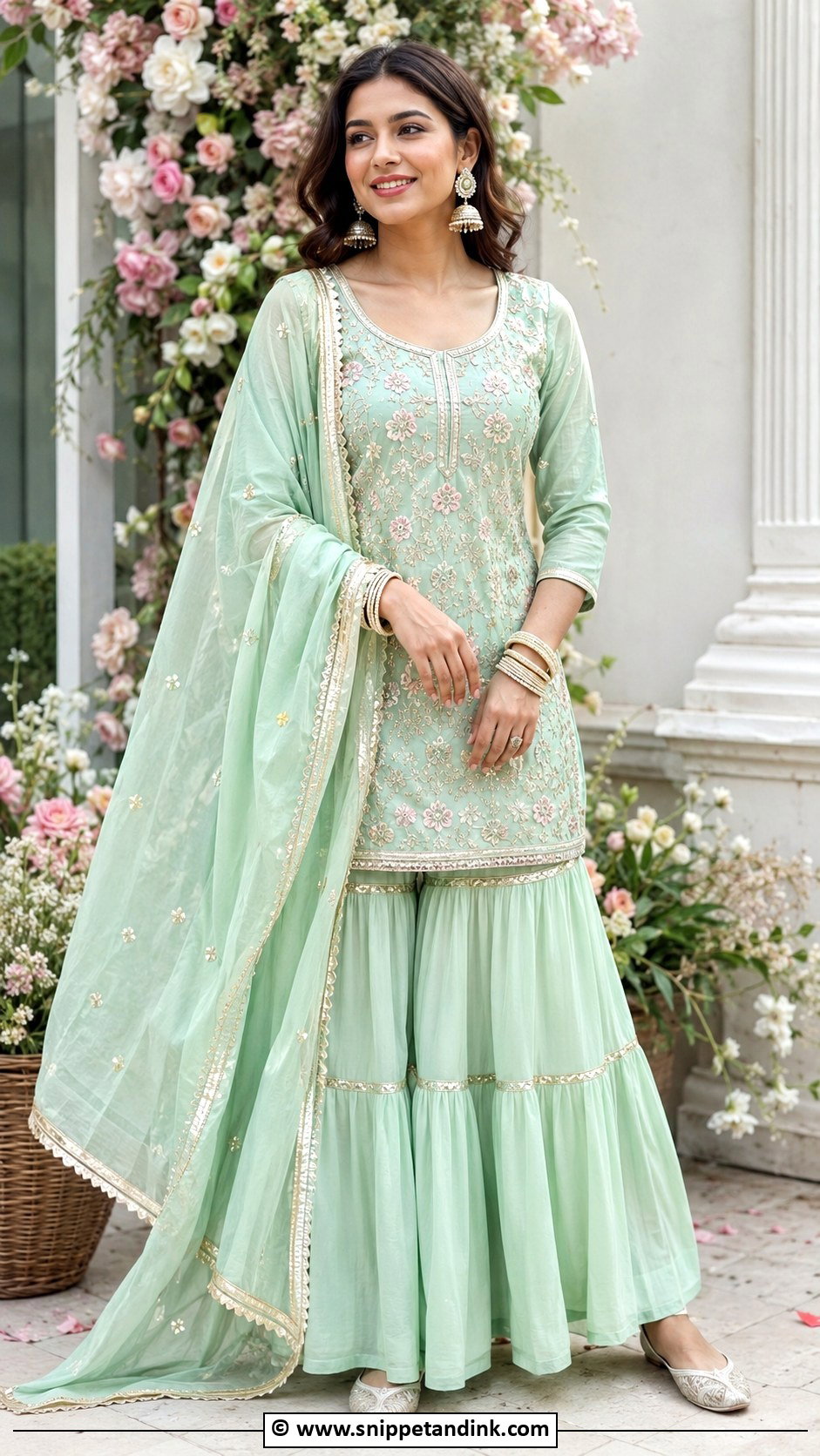 Mint Green Dholki Outfit - Snippet and Ink - 30 Dholki Outfit Ideas