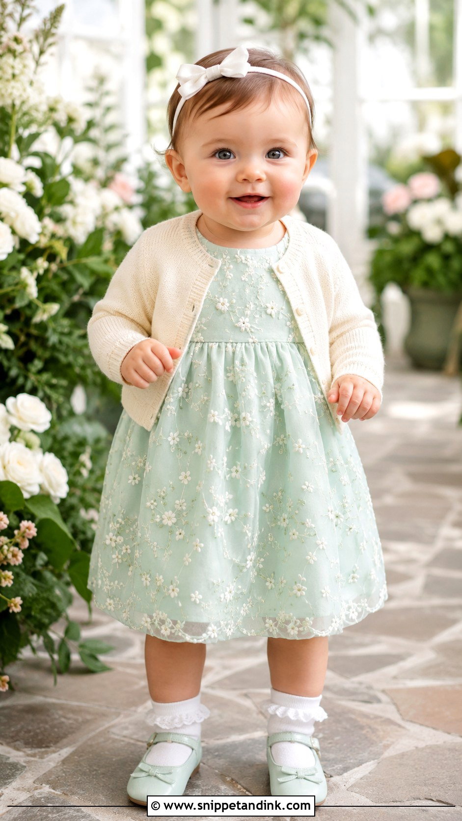 Mint Green Embroidered Wedding Baby Dress - Snippet and Ink - 20 Baby Dresses for Wedding