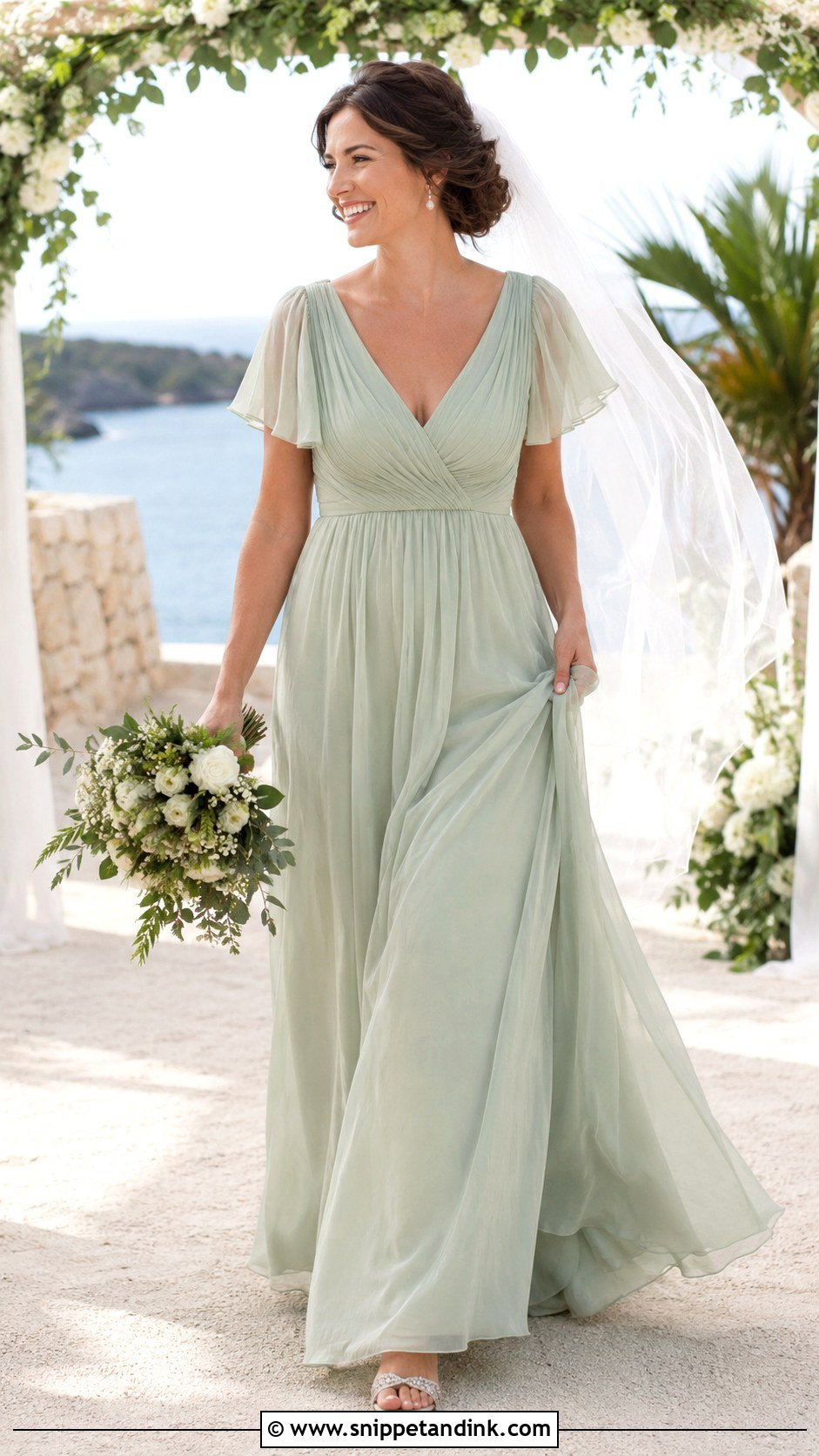 Mint Green Empire Waist Wedding Dress - Snippet and Ink - 20 Mint Green Wedding Dress Ideas