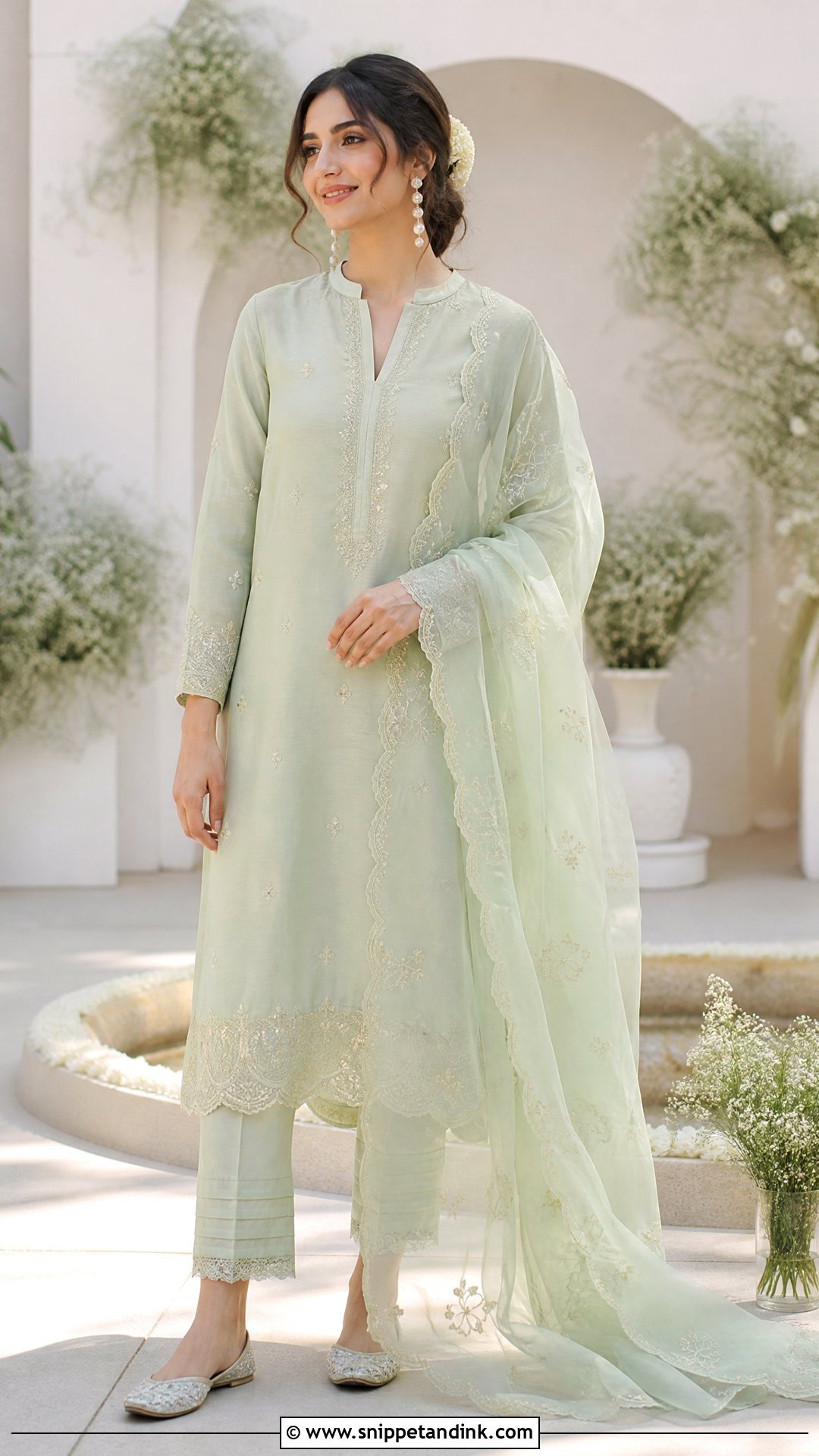 Mint Green Kurta Set Mehandi Outfit - Snippet and Ink - 20 Mehandi Ceremony Outfit Ideas