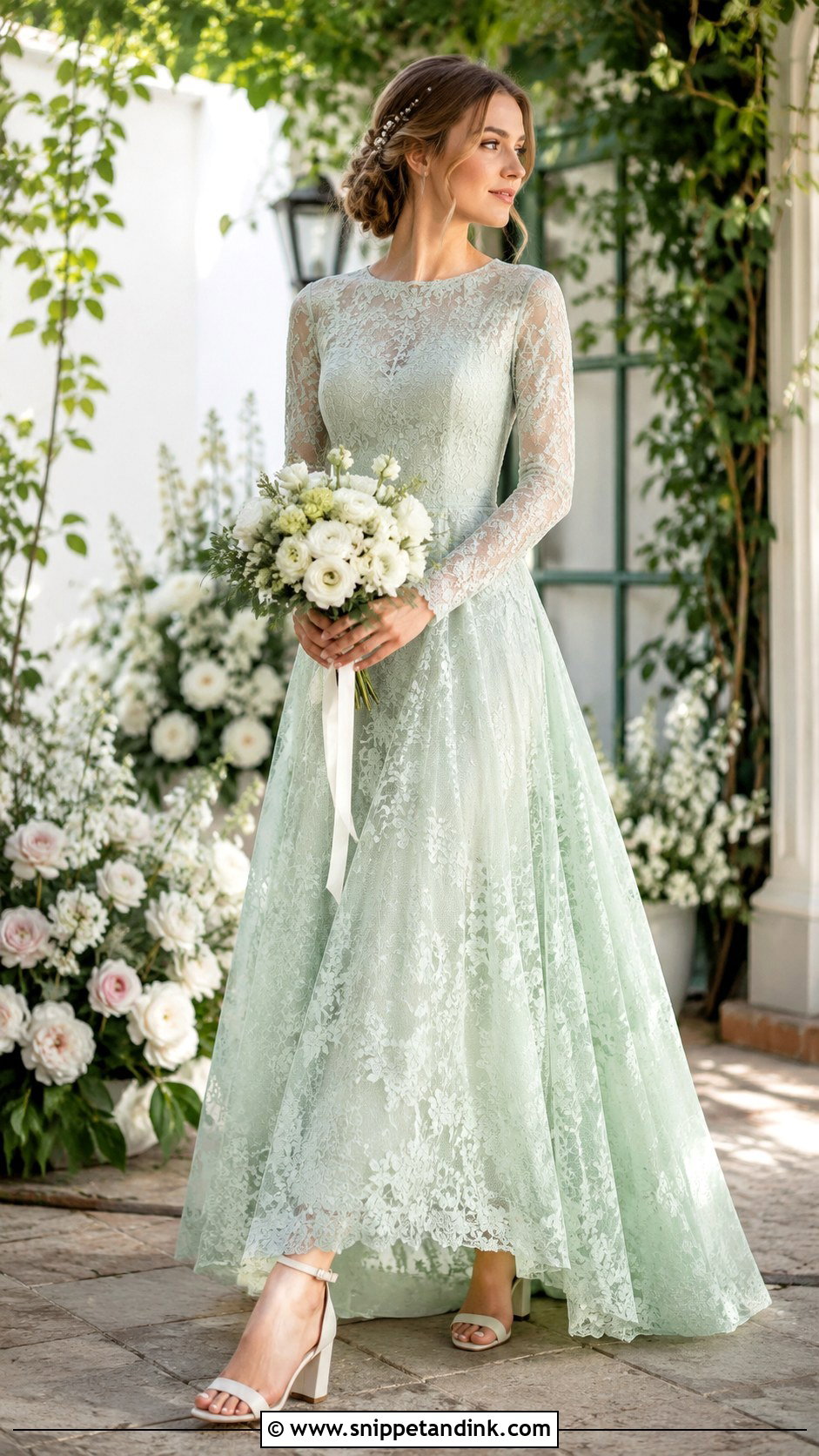 Mint Green Lace Wedding Dress - Snippet and Ink - 25 Light Green Wedding Dress Ideas