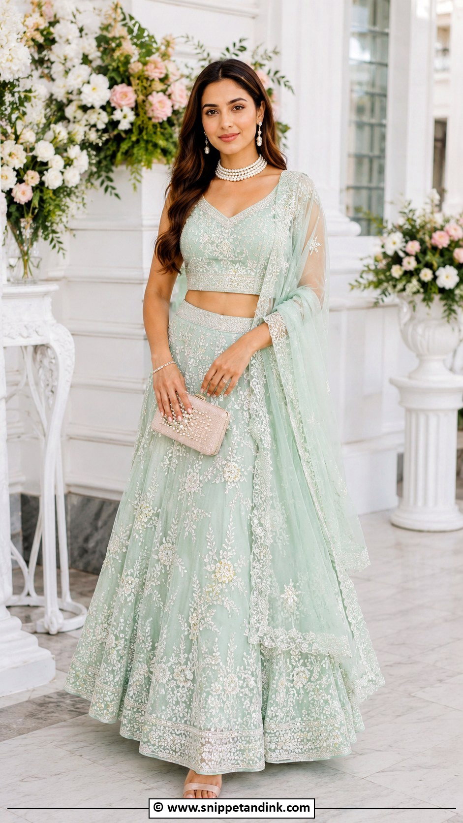 Mint Green Lehenga Barat Dress - Snippet and Ink - 30 Barat Dress Ideas