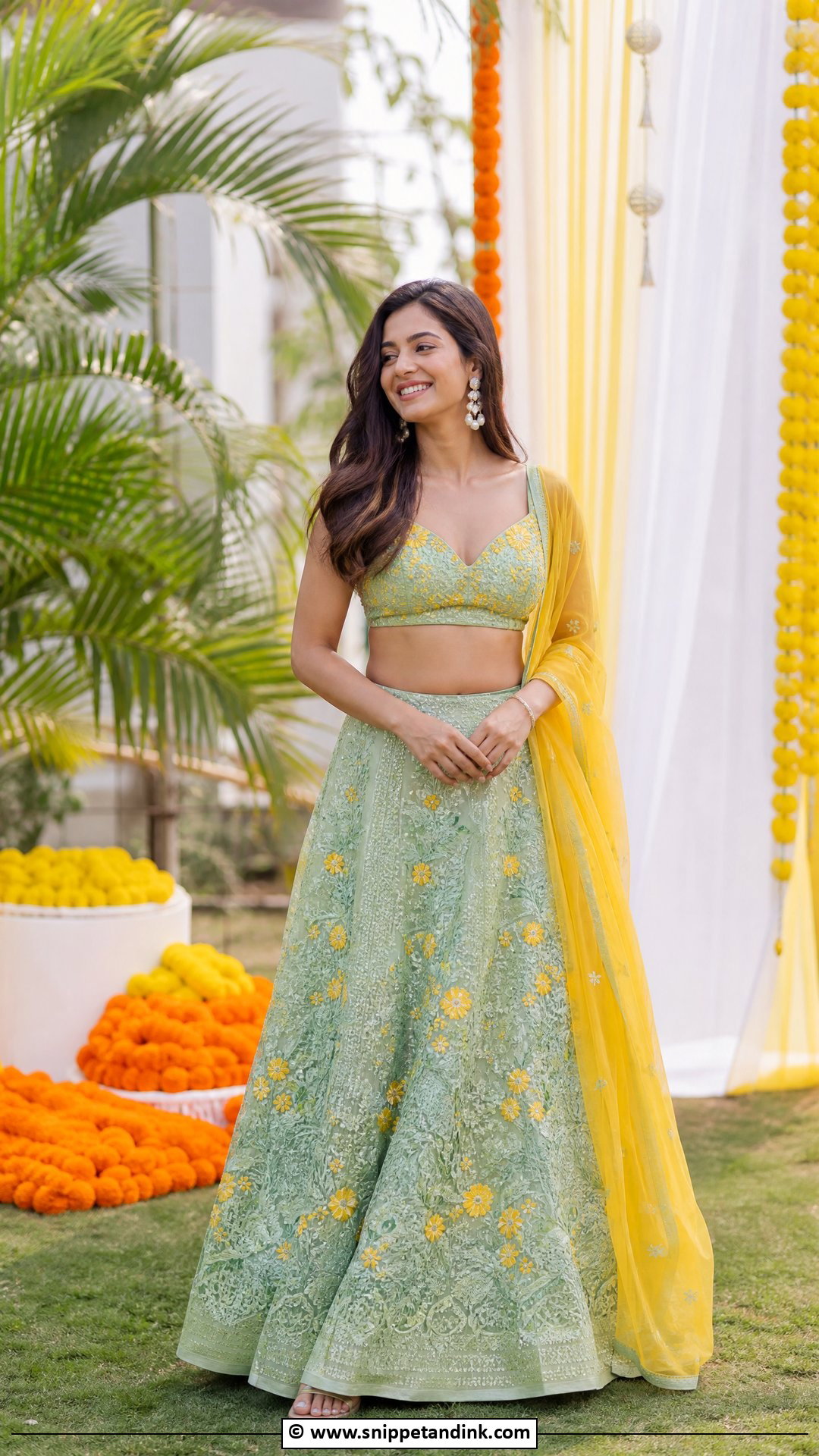 Mint Green Lehenga Haldi Outfit - Snippet and Ink - 35 Haldi Outfits for Sister