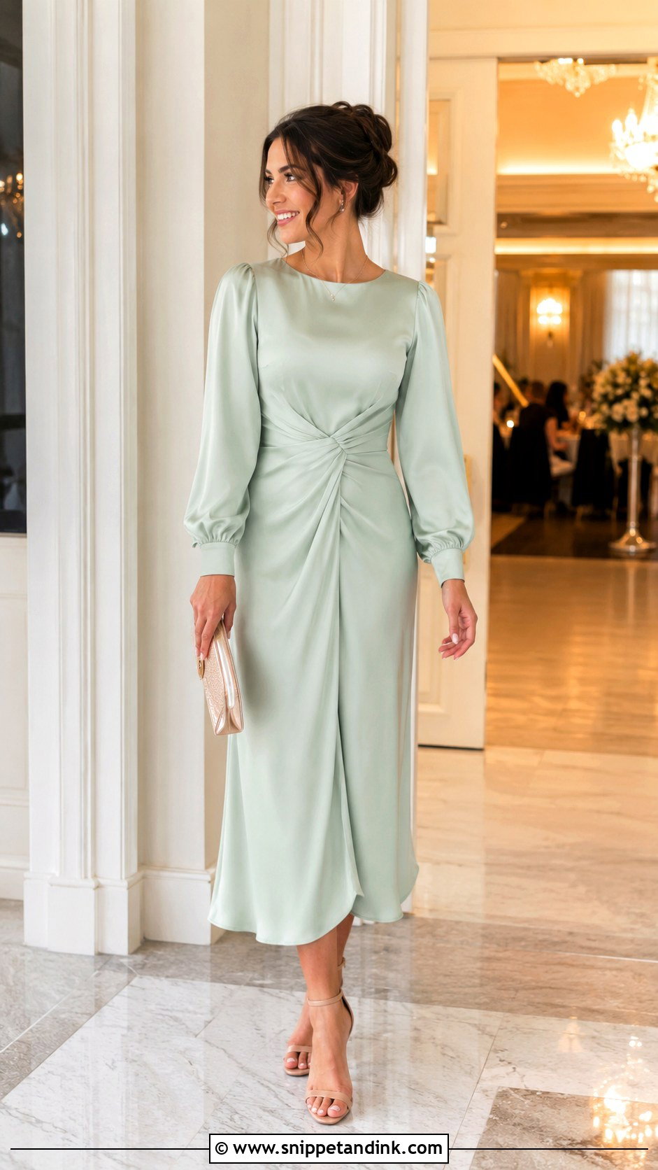 Mint Green Long Sleeve Dress Wedding Outfit - Snippet and Ink - 25 Mint Green Dress Outfit Wedding Ideas