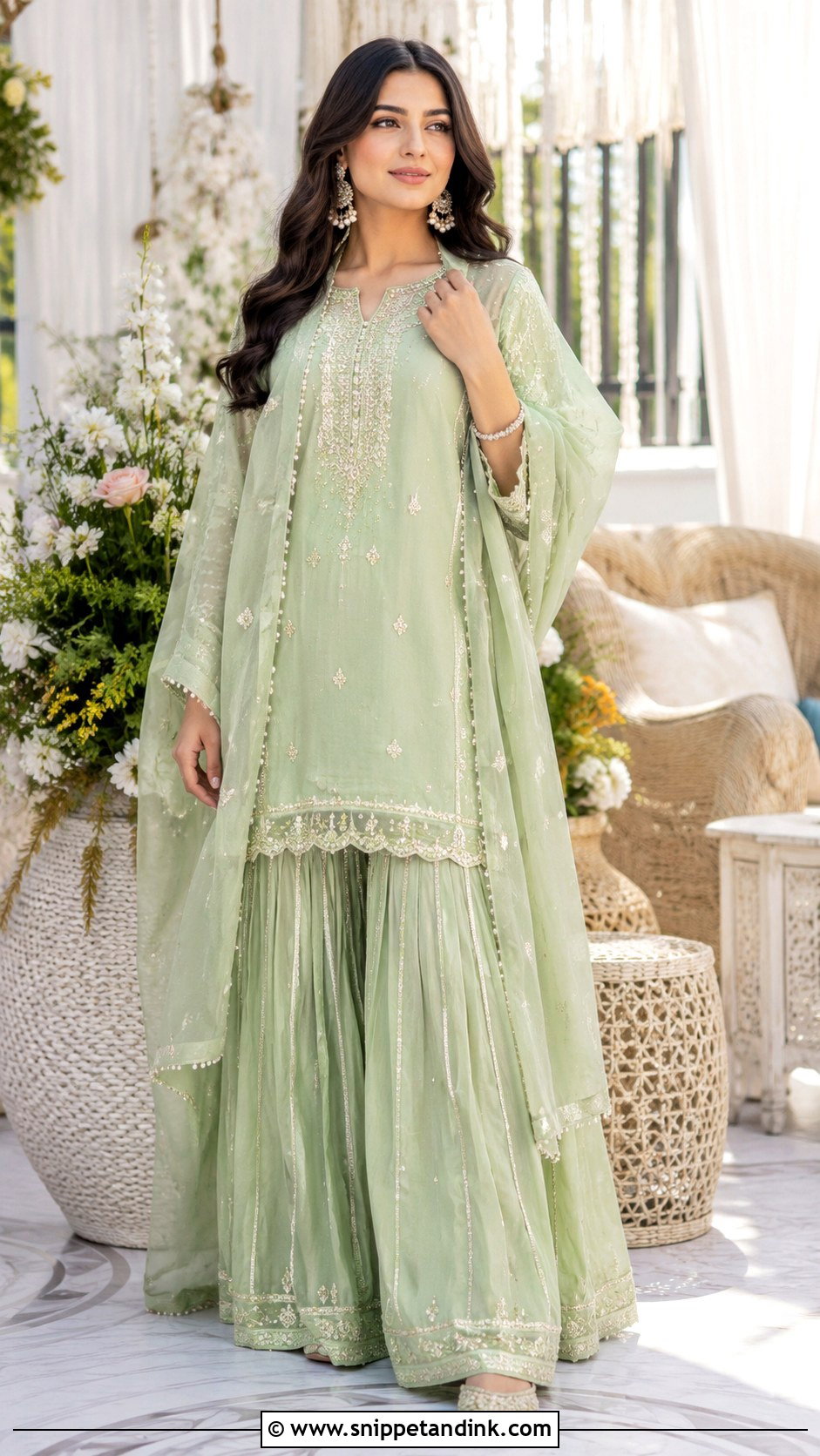 Mint Green Mehendi Outfit - Snippet and Ink - 35 Mehendi Outfits