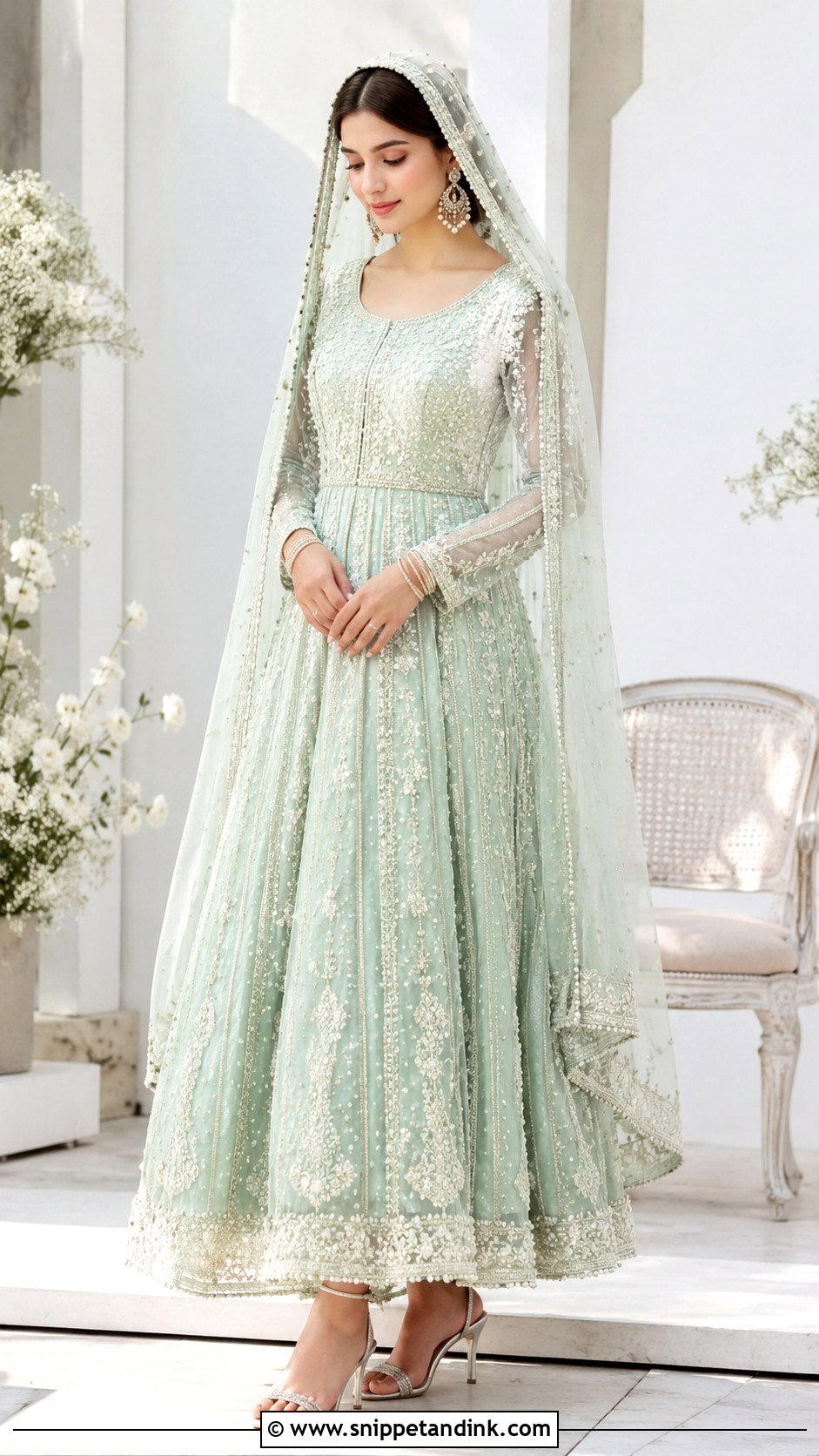 Mint Green Nikah Dress - Snippet and Ink - 30 Indian Muslim Wedding Dresses
