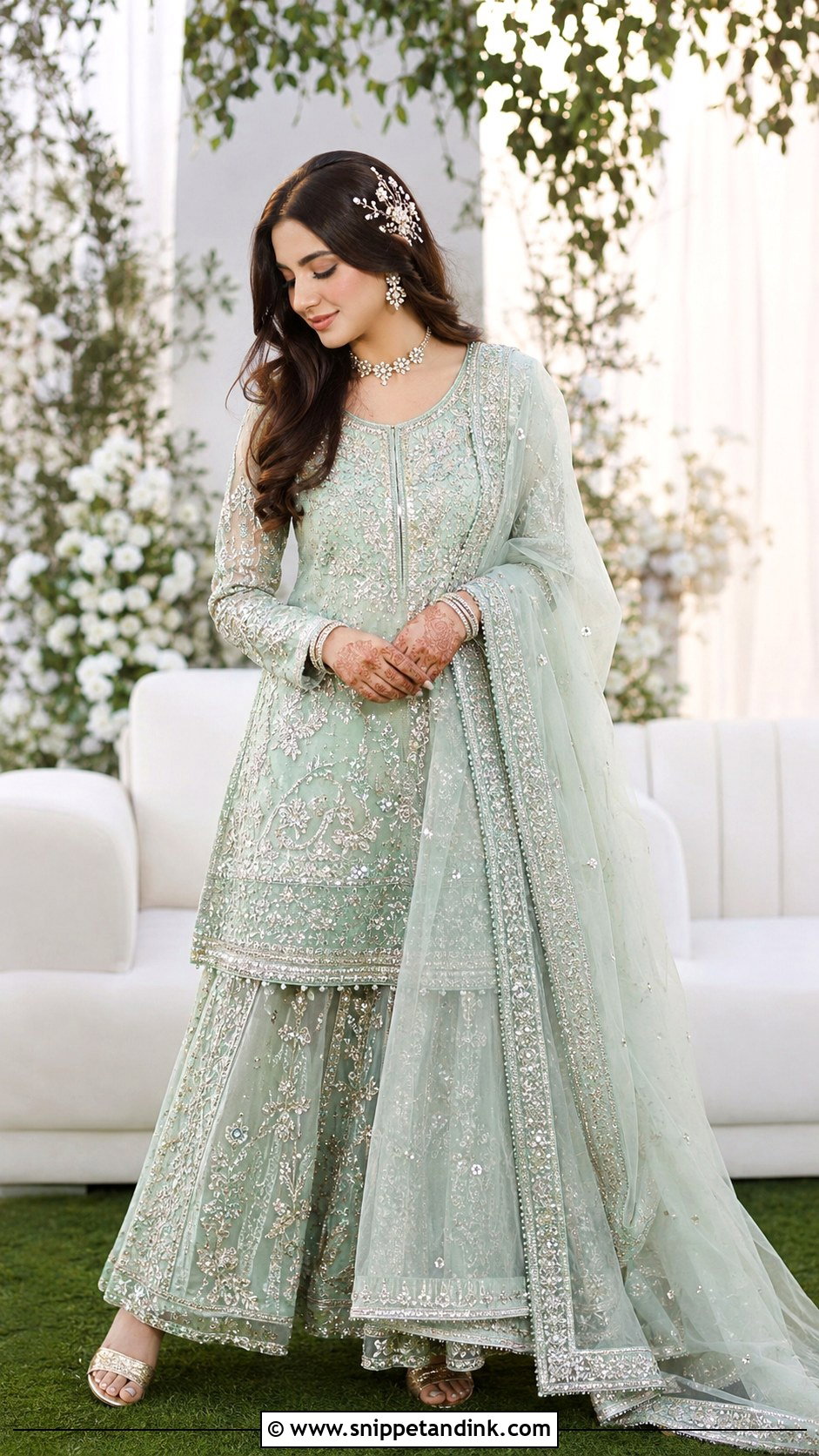 Mint Green Nikah Lehenga Dress - Snippet and Ink - 25 Nikah Dress Pakistani Brides Ideas